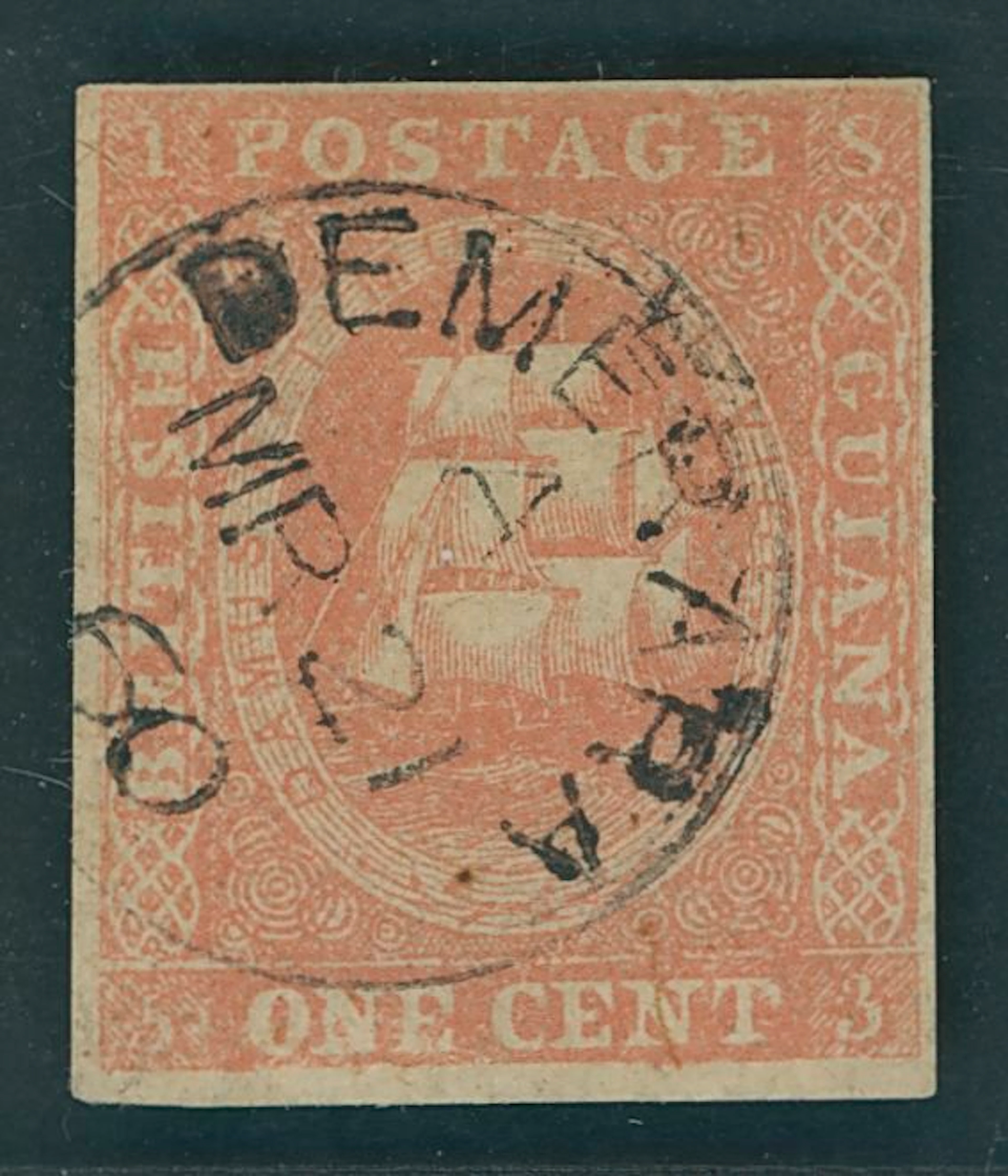 British Guiana 1853-59 Fresh Lithographic transfer 1c. dull red Type