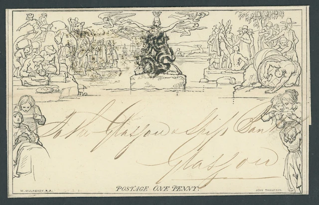 Great Britain 1840 Mulready One Penny Lettersheet Stereo missing