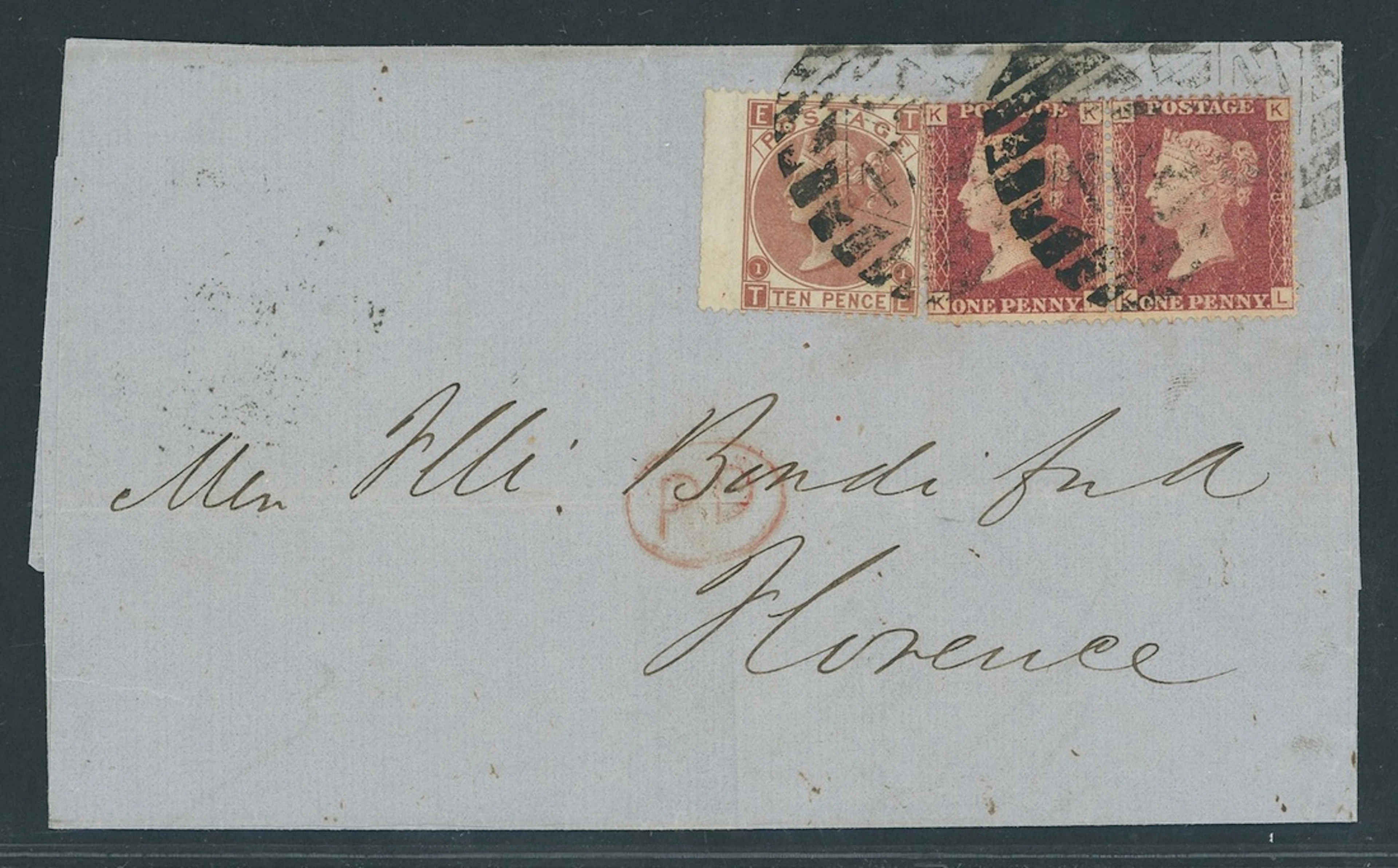 Great Britain 1867-80 10d. red-brown, TE with wing margin at left