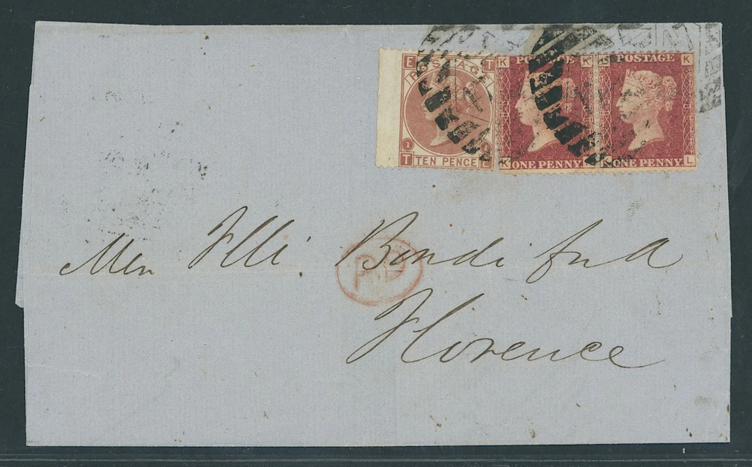 Great Britain 1867-80 10d. red-brown, TE with wing margin at left