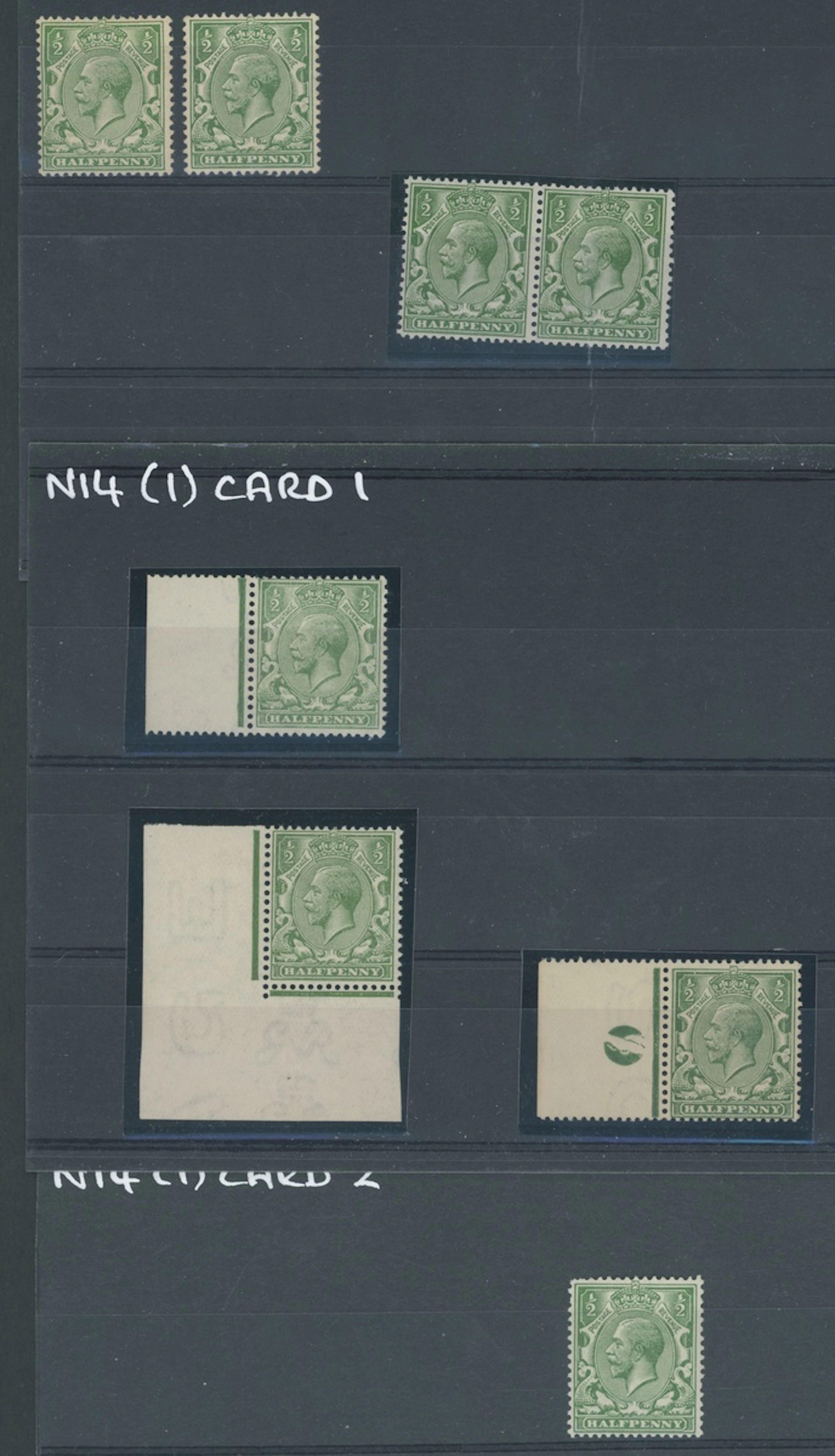 Great Britain King George V 1912-24, ½d. mint collection on stock