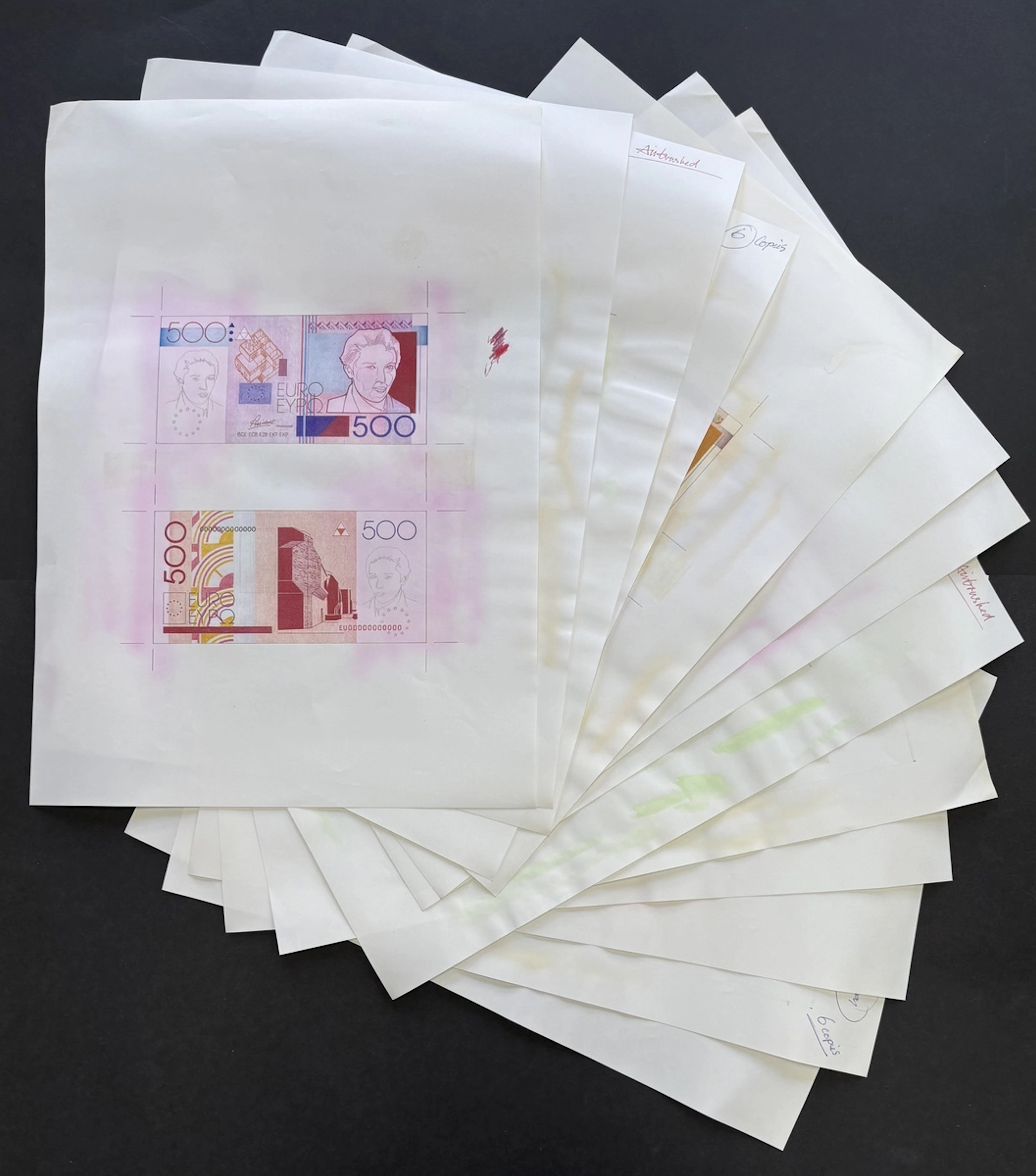 A collection of unadopted Euro Banknote designs, [16 sheets] designs