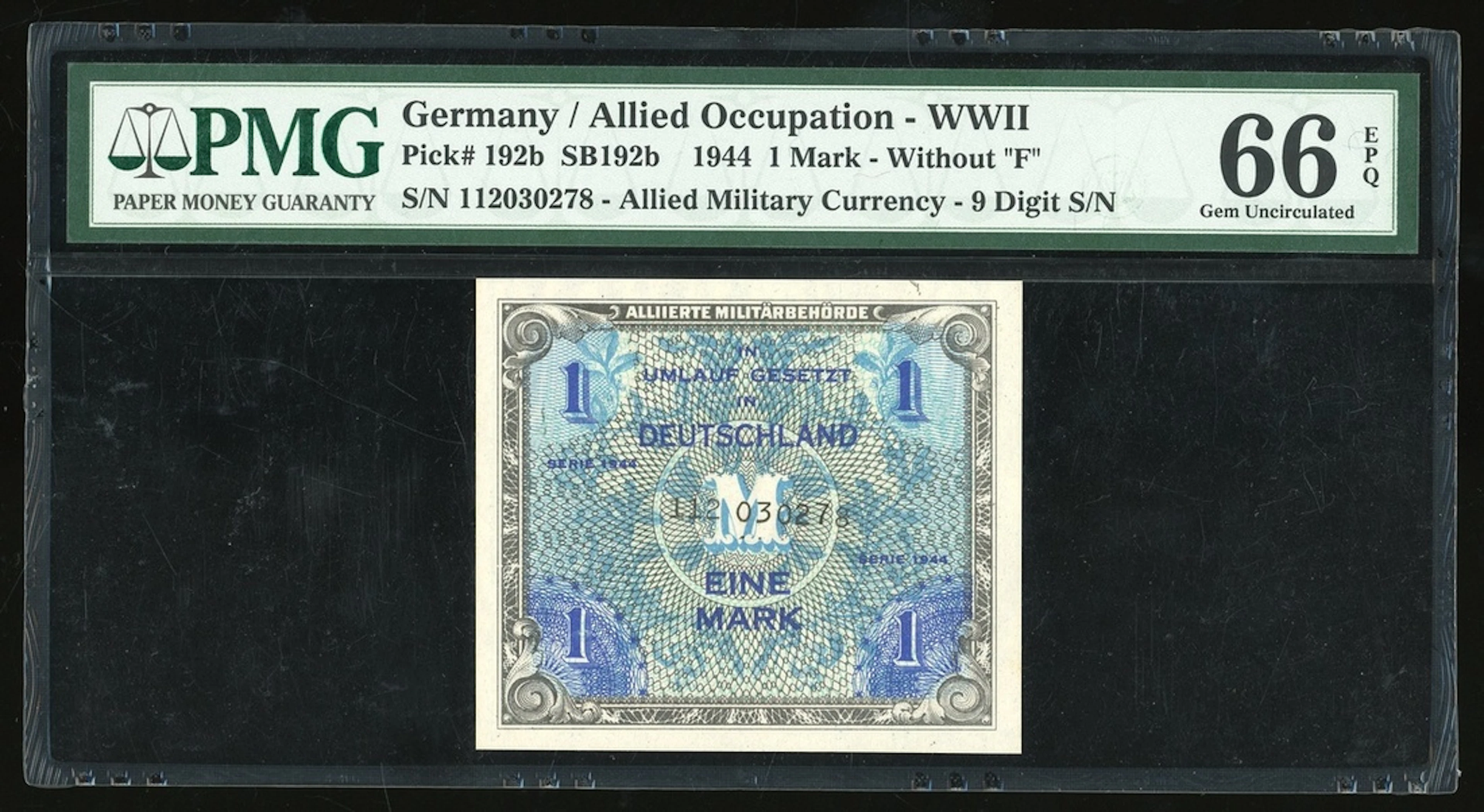 Alliierte Militärbehörde, Germany Allied Occupation, 1 mark, 1944