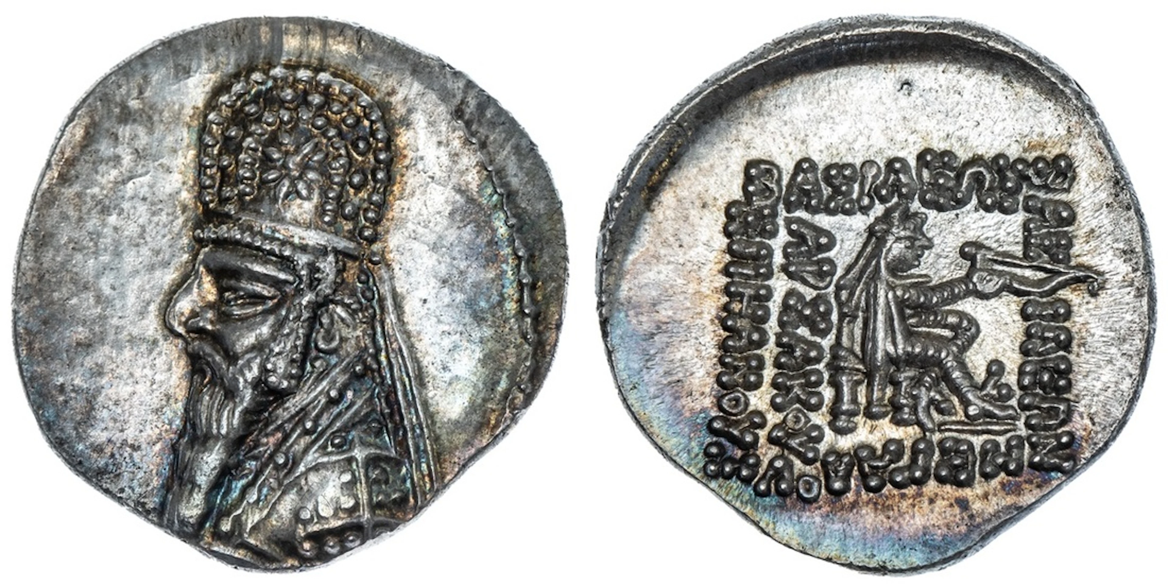 Parthia, Mithridates II (121-91 BC), AR Drachm, struck c. 99-91, bearded