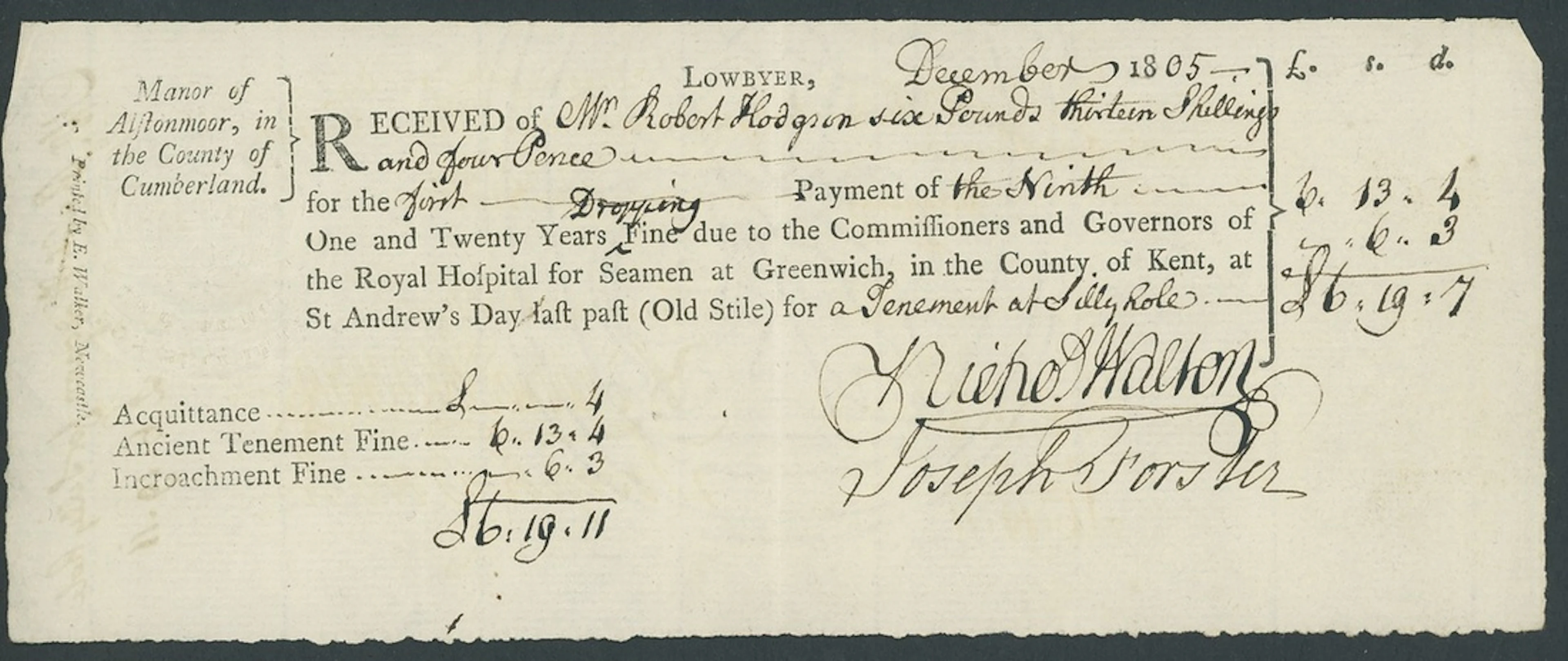 Great Britain Jacobite Rebellion 1715 - The "Papist" Derwenter Family