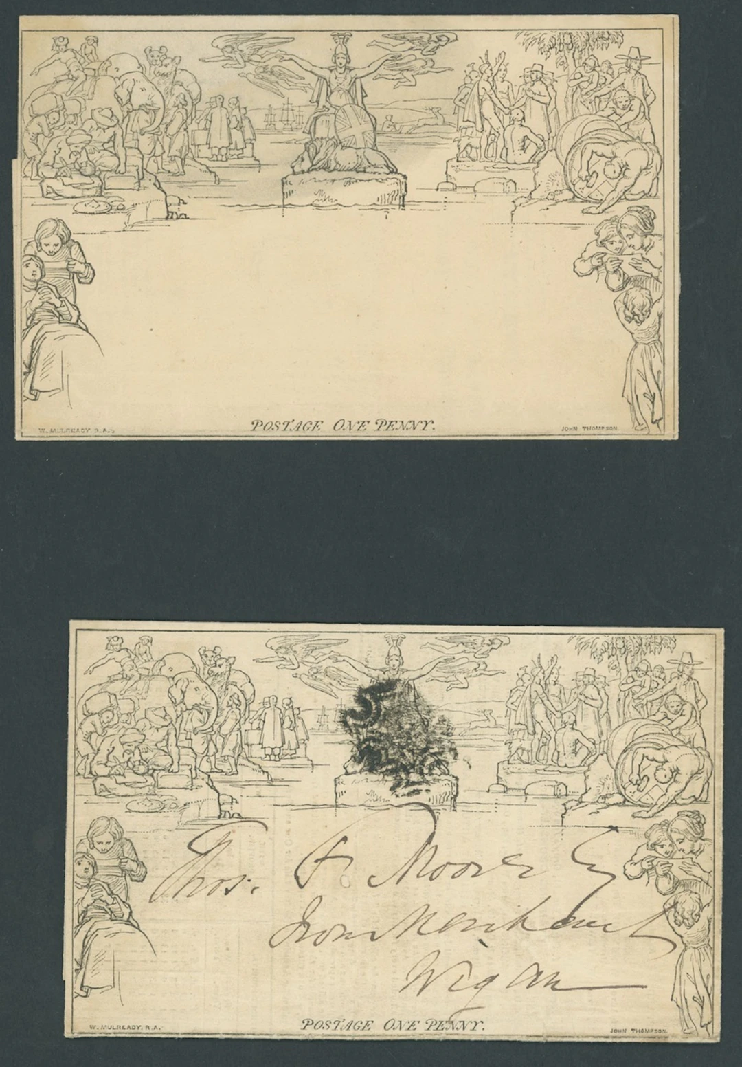 Great Britain 1840 Mulready One Penny Lettersheet A254, unused and
