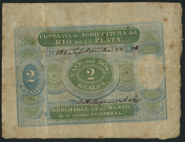 Compañía de Agricultura del Río de la Plata, Argentina, 2 Reales