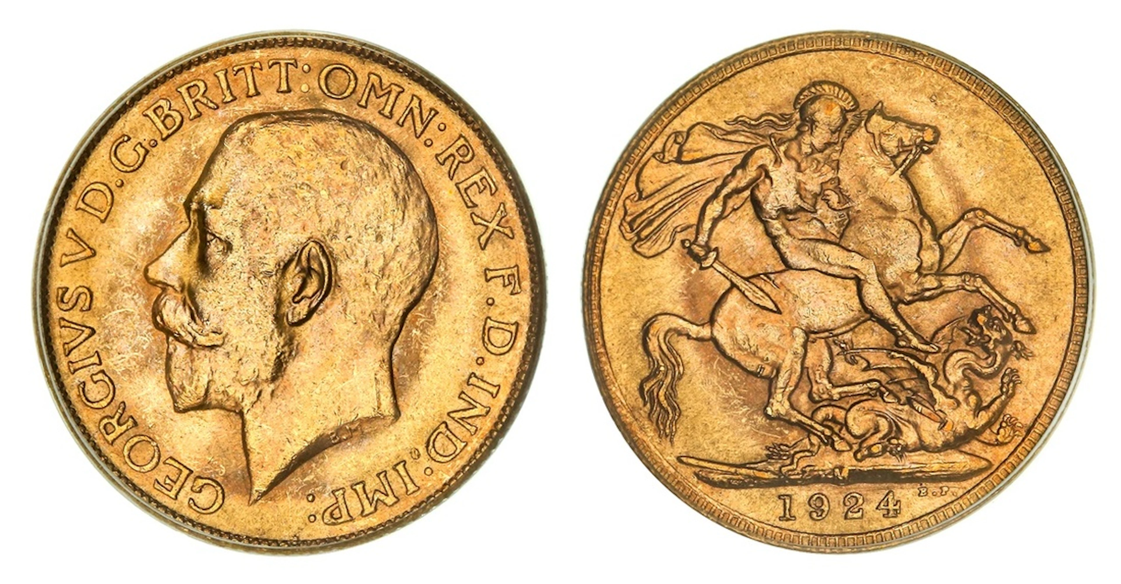 PCGS MS63 | Australia, George V (1910-1936), Sovereign, 1924-M, Melbourne