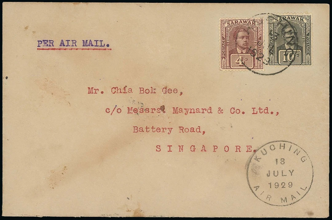 Sarawak Airmails The Sarawak Government Air Service 1929 (13 July)