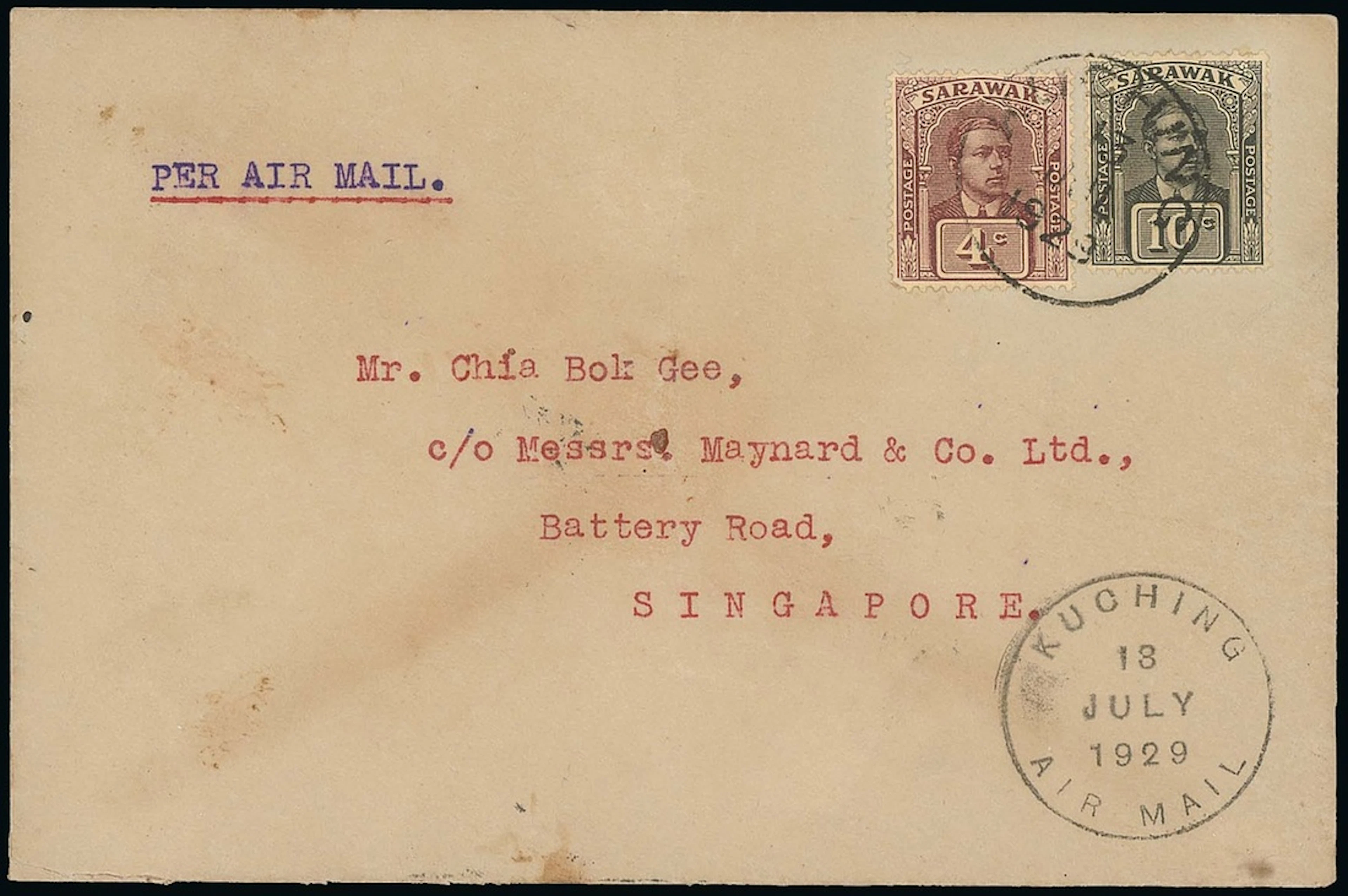 Sarawak Airmails The Sarawak Government Air Service 1929 (13 July)