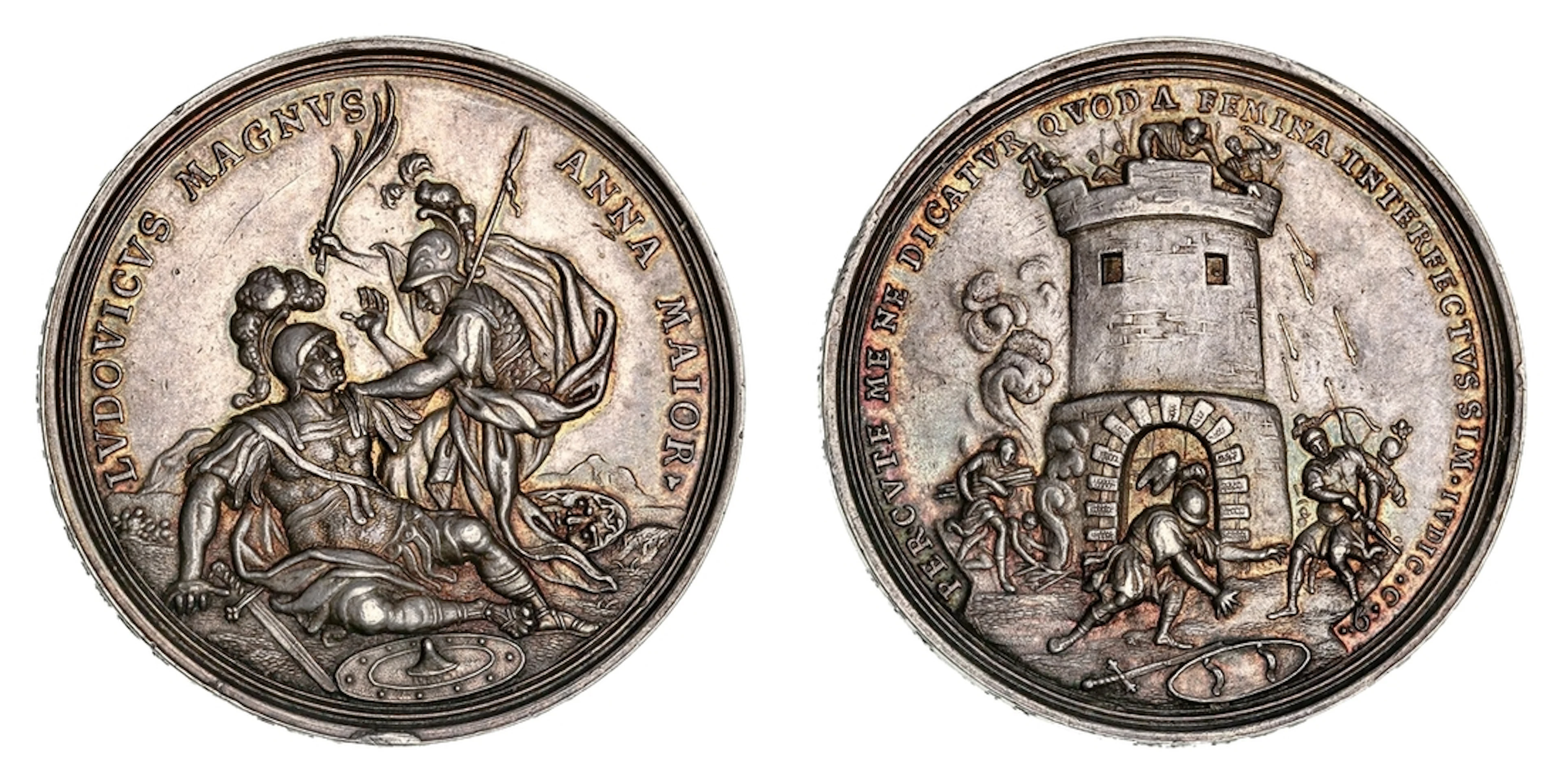 NGC AU58 | Victories of Anne over Louis XIV, AR Medal, 1706, by P.