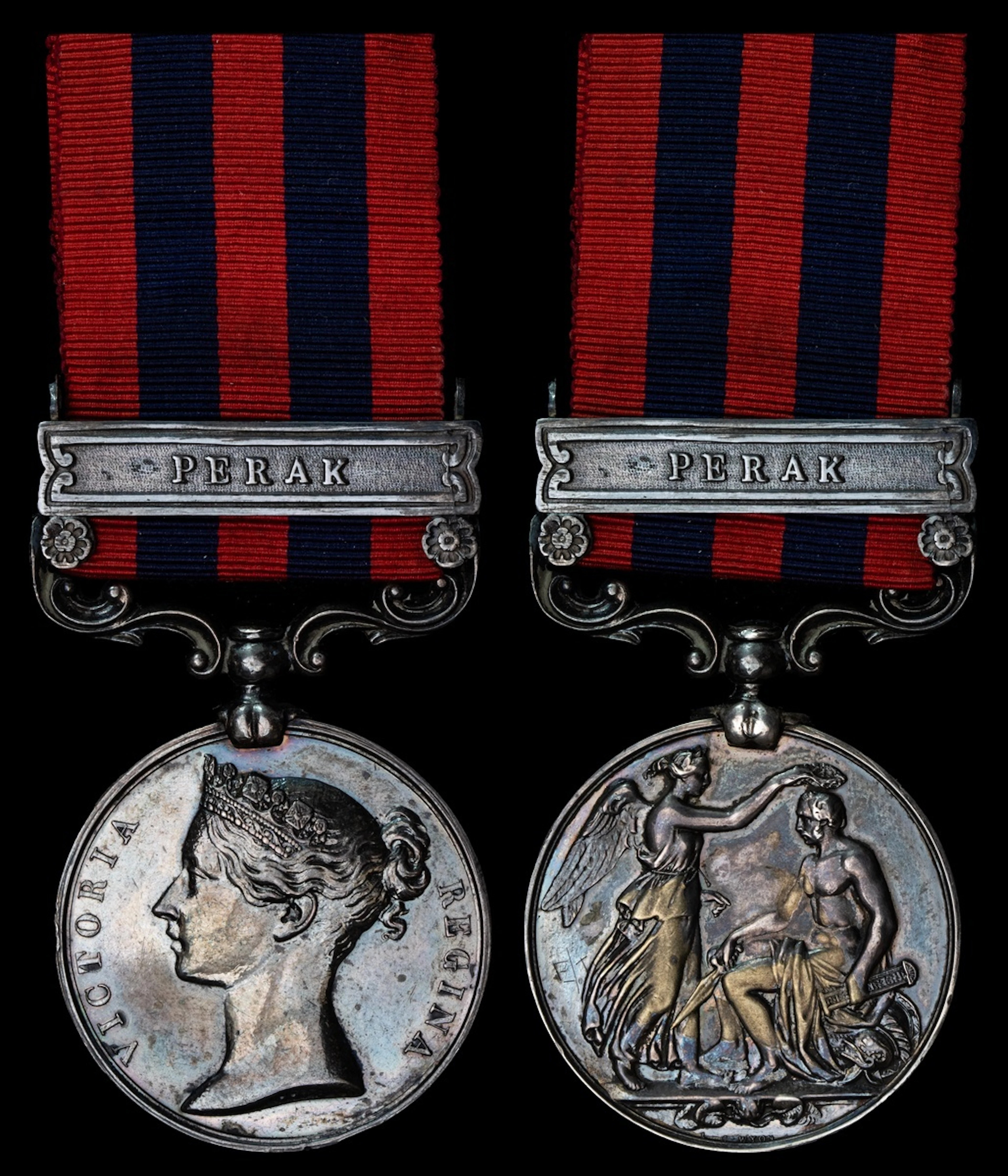 India General Service 1854-95, 1 clasp, Perak (1743. Pte. J. Coleman.