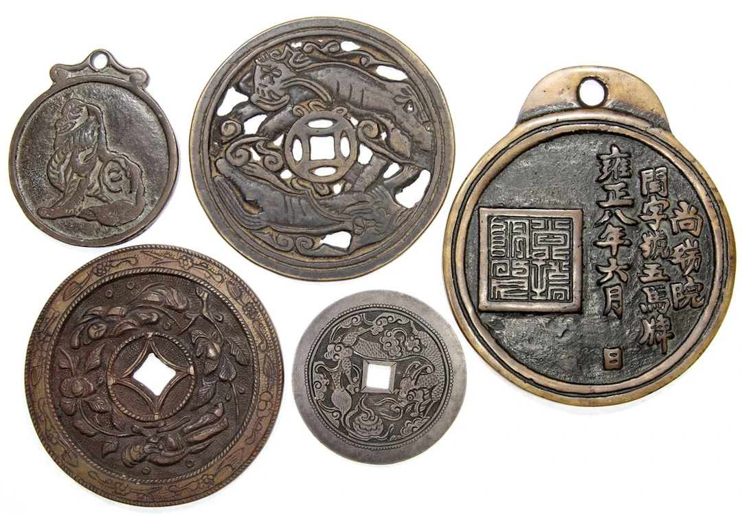 China, a lot of 5x copper charm coins