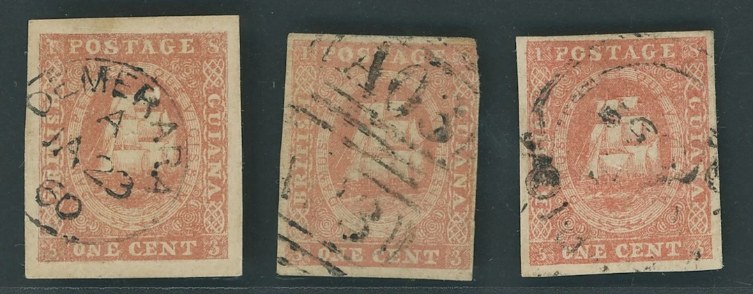 British Guiana 1853-59 Fresh Lithographic transfer 1c. dull red Type