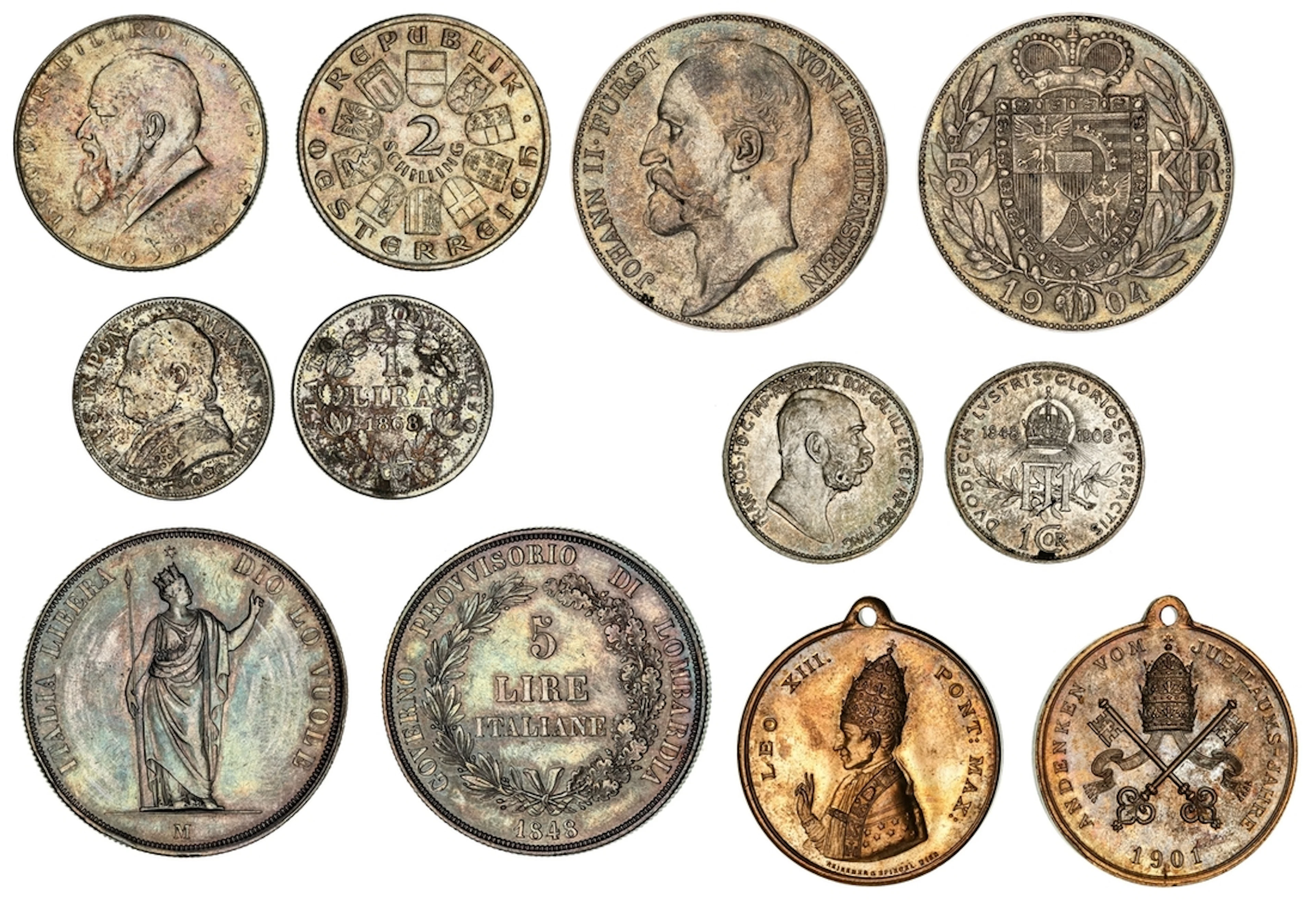 Mixed European Coins and Medals (7) | including, Italy, Kingdom of