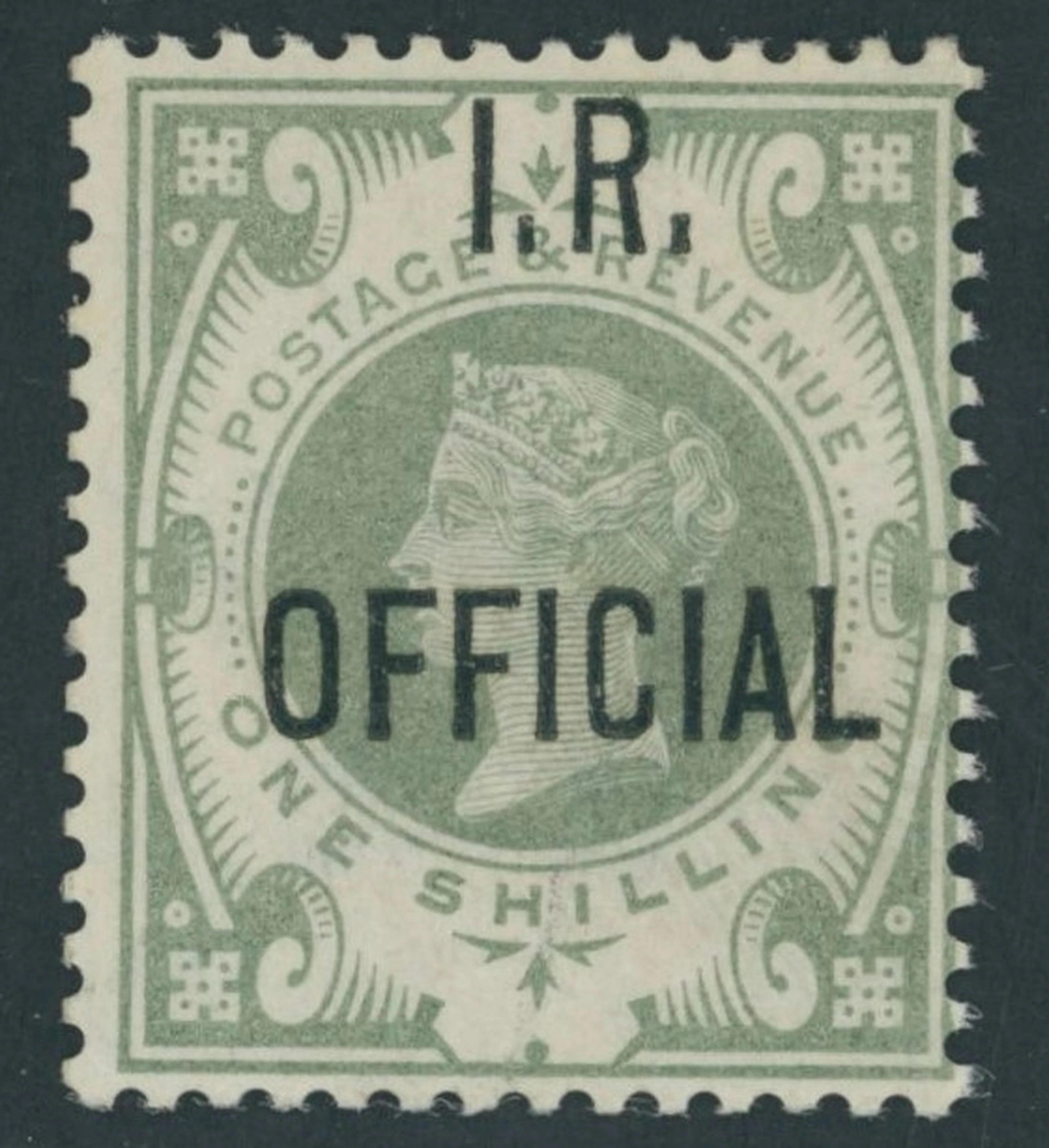 Great Britain Officials Inland Revenue 1882-1901 1/- dull green, unmounted