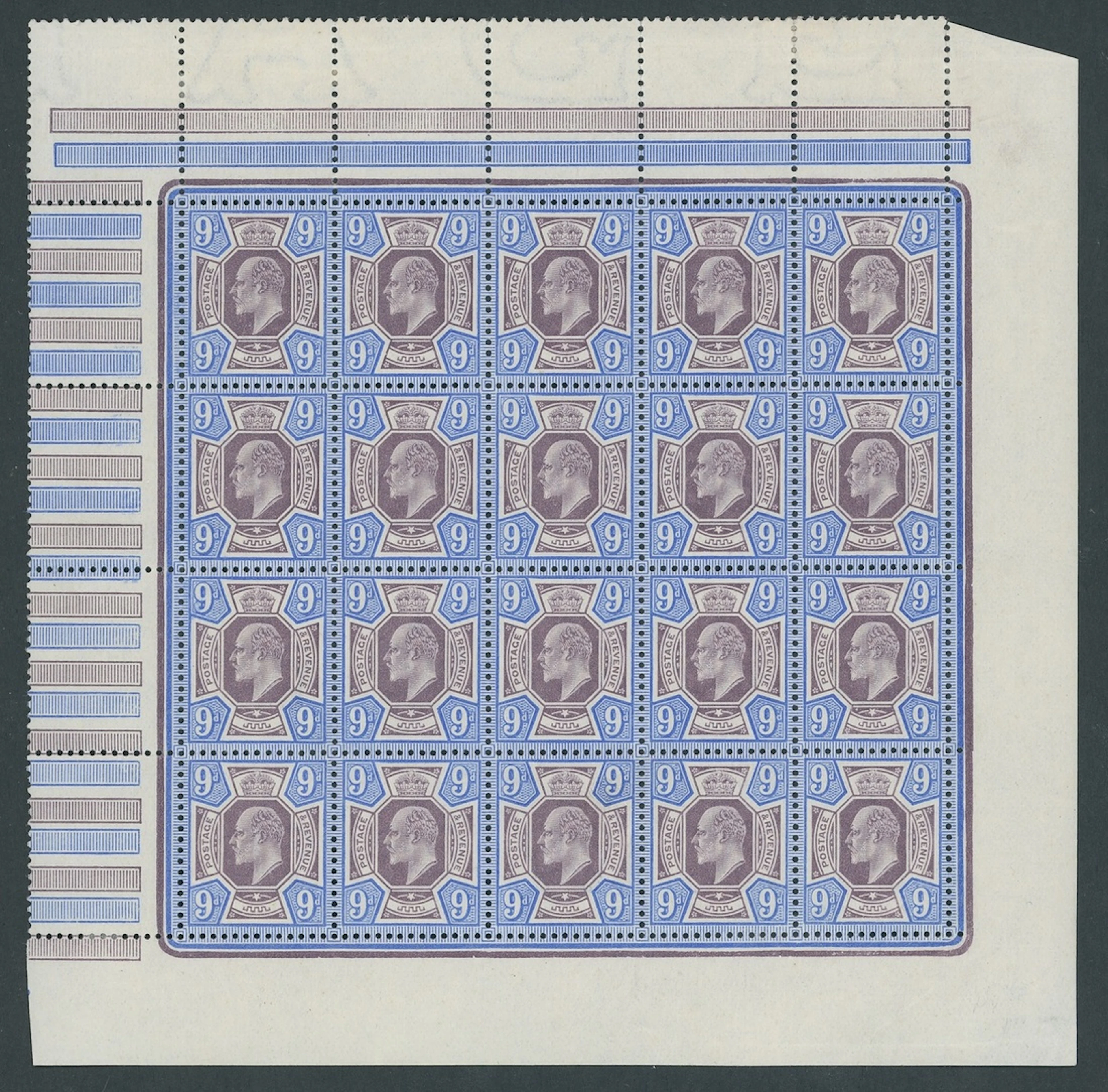 Great Britain King Edward VII 1902-10 De La Rue 9d. dull purple and