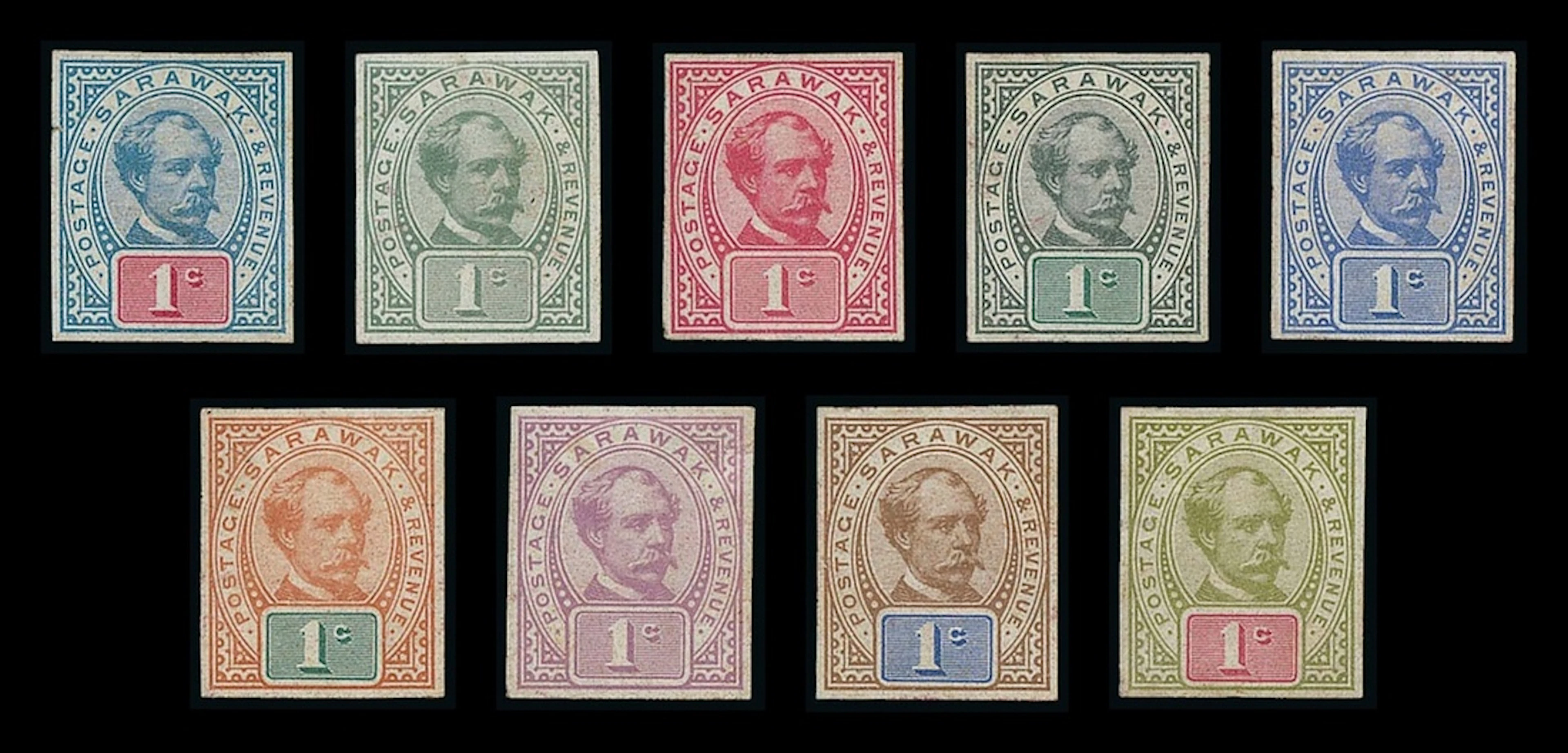 Sarawak 1899-1908 "postage postage" Issue Imperforate Colour Trials