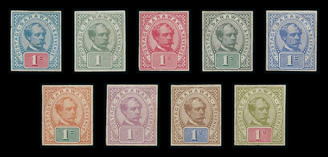 Sarawak 1899-1908 "postage postage" Issue Imperforate Colour Trials