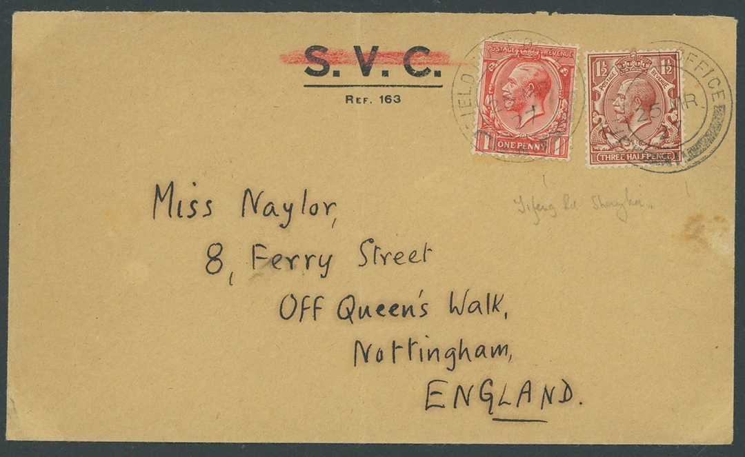 Hong Kong Covers and Cancellations Shanghai Defence Force 1927 (25