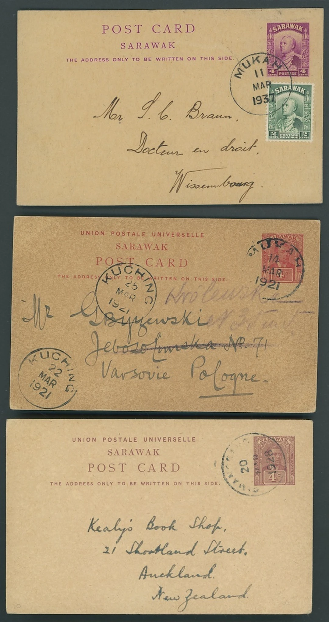 Sarawak Covers and Cancellations 1915 (19 May) picture postcard to