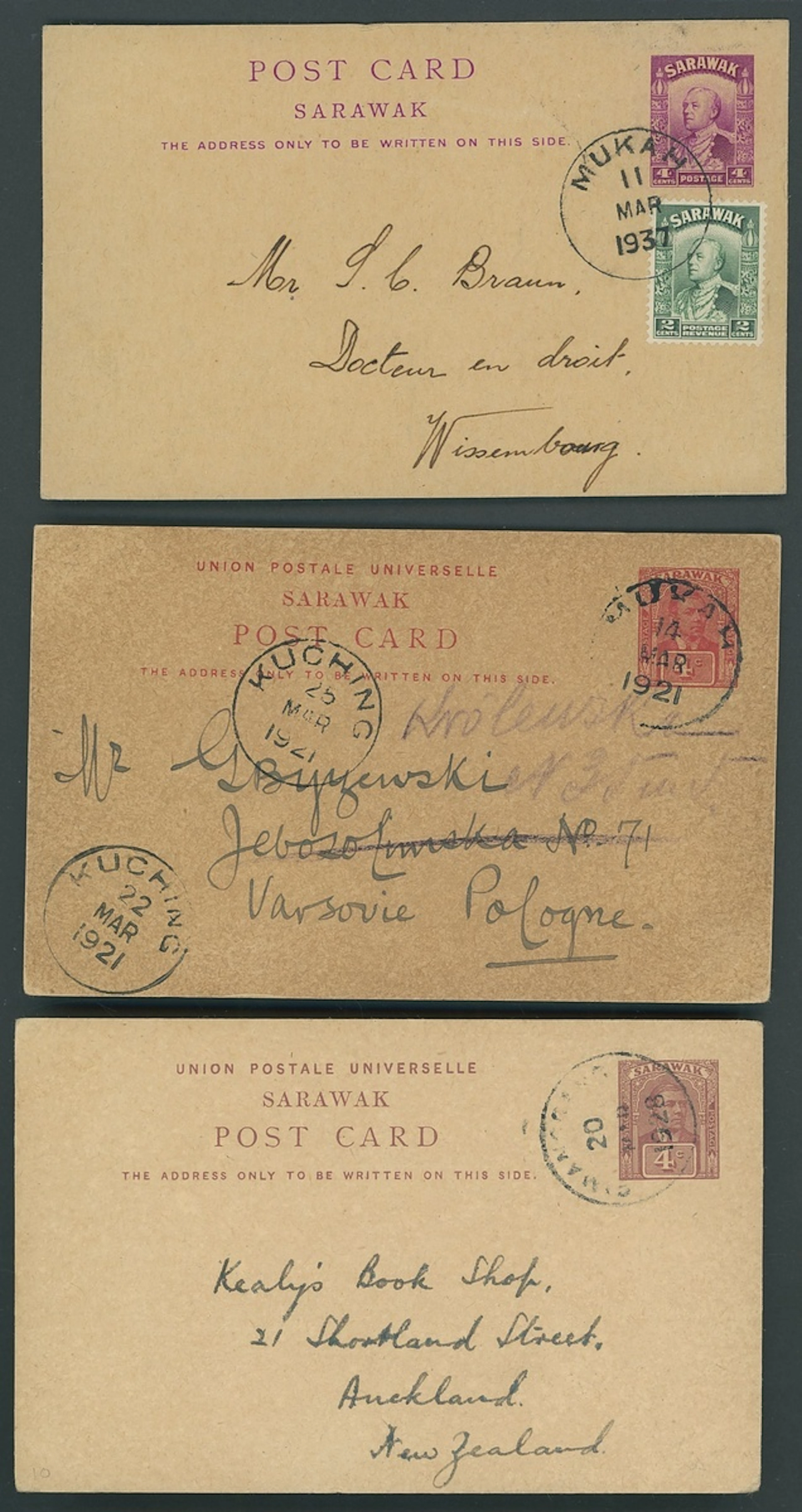 Sarawak Covers and Cancellations 1915 (19 May) picture postcard to