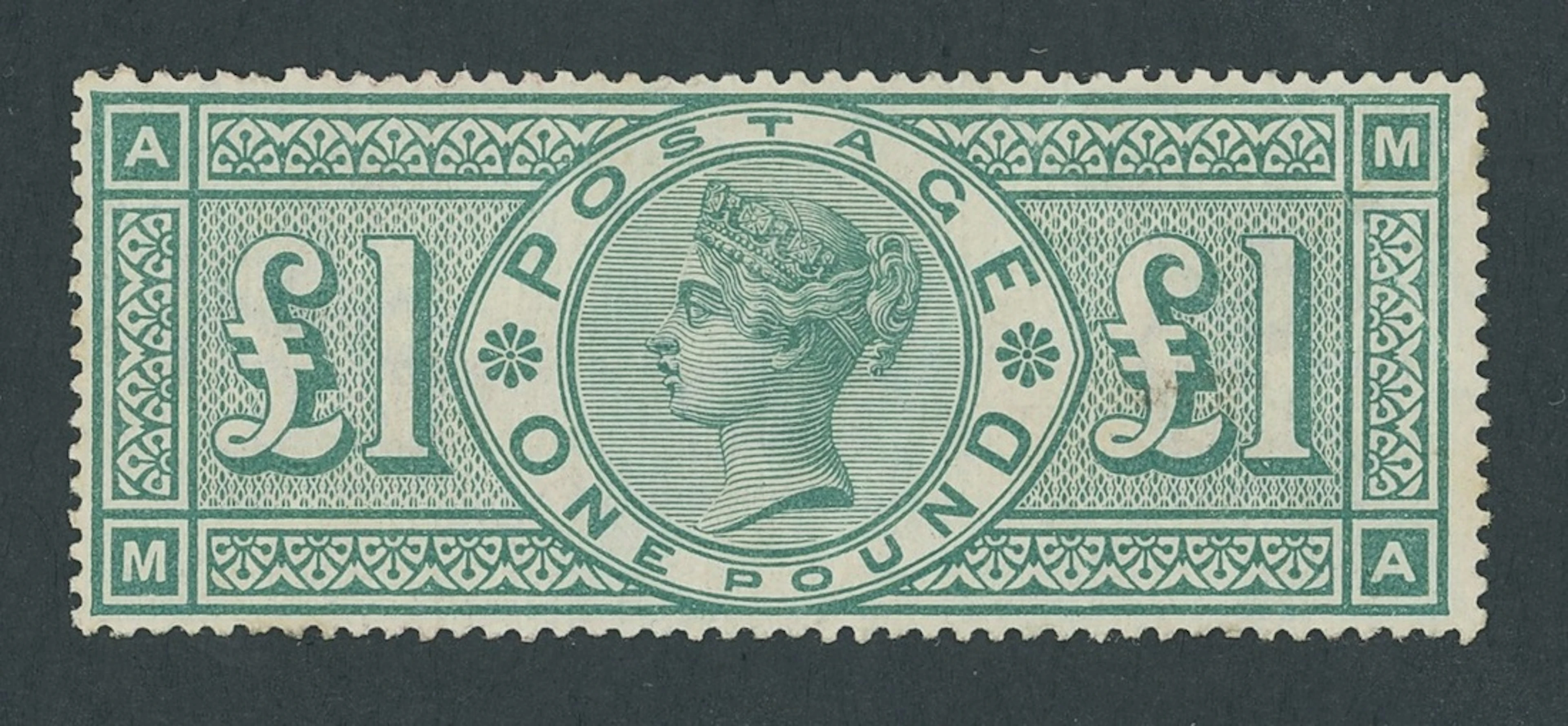 Great Britain 1887-92 'Jubilee' Issue £1 green, MA, large part original