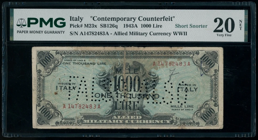 Allied Military Currency, Italy, contemporary counterfeit 1000 lire