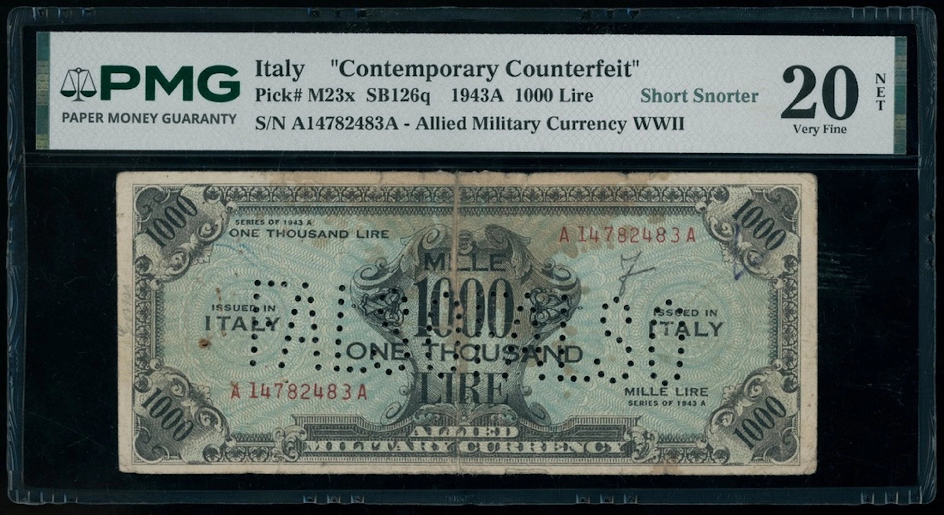 Allied Military Currency, Italy, contemporary counterfeit 1000 lire