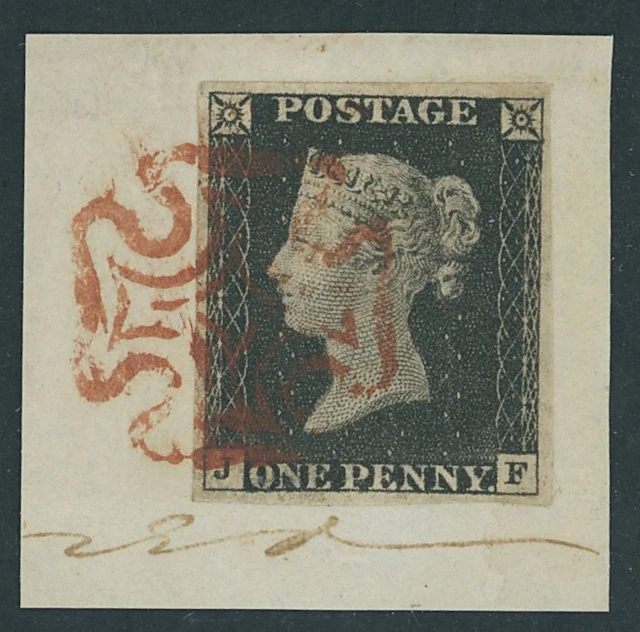Great Britain 1840 One Penny Black Plate 2 JF (constant variety)
