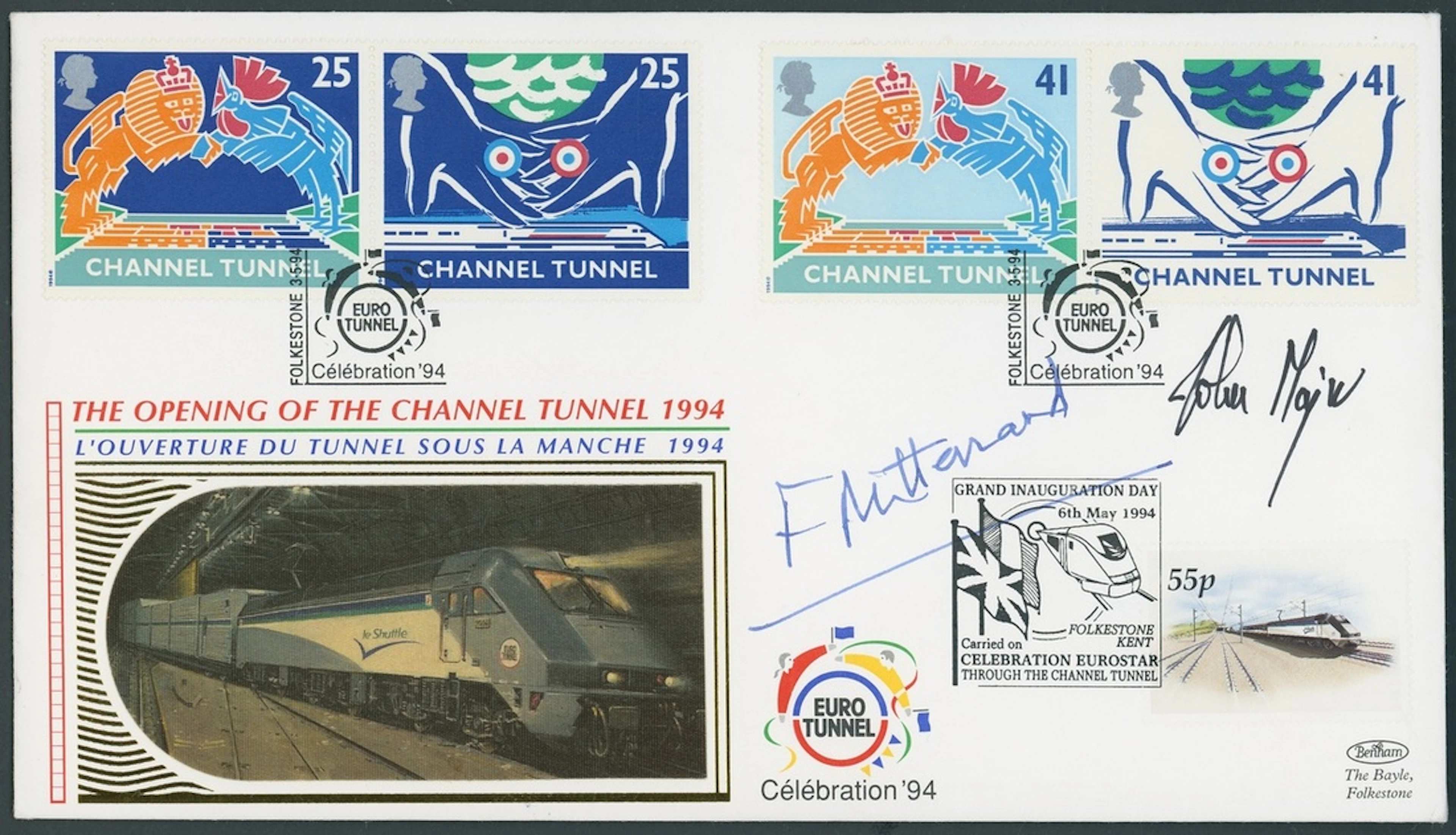 Great Britain / France Autographs 1994 British First Day Cover commemorating