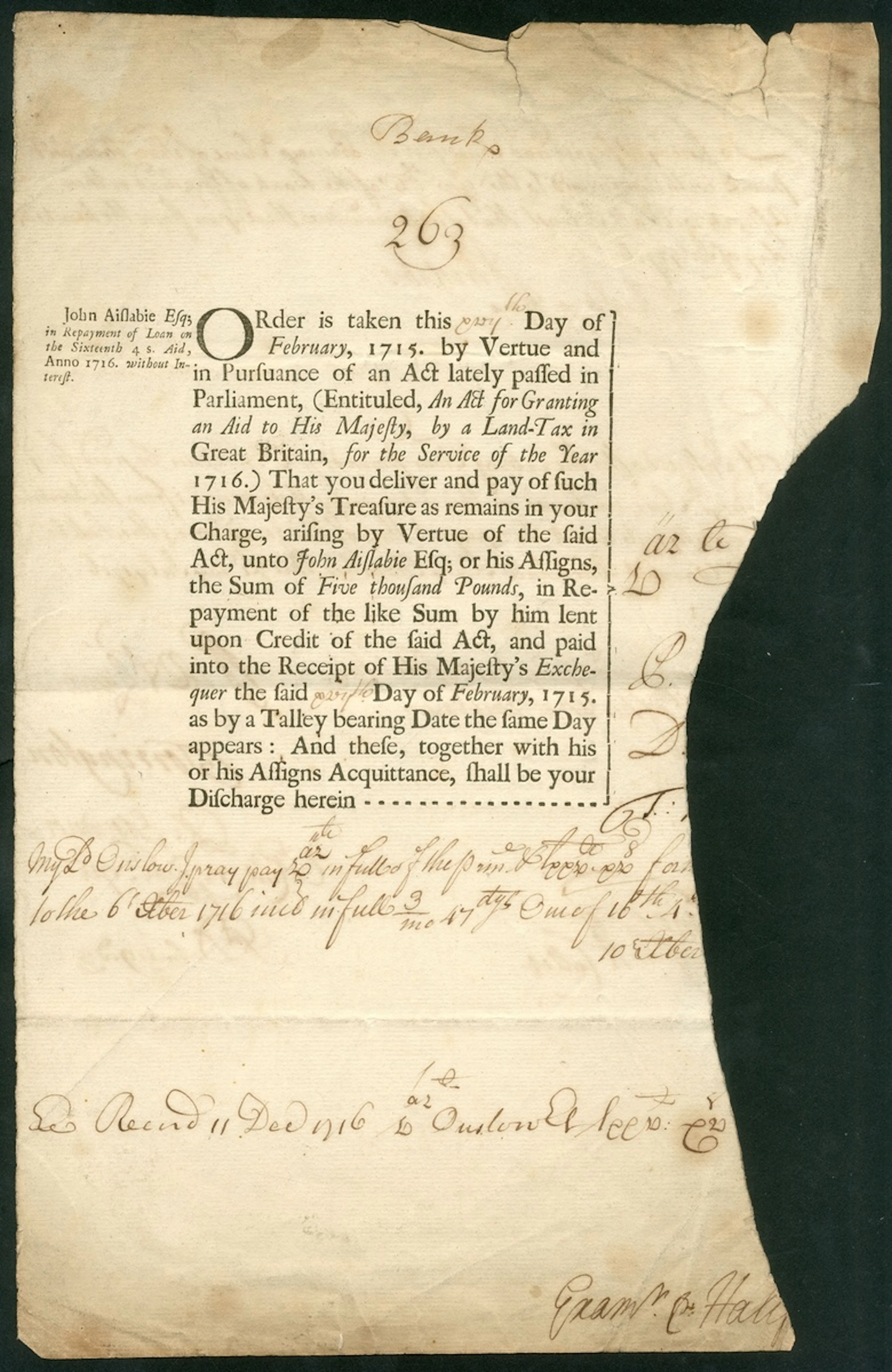 Great Britain "Fictitious" Loans 1715 A pair of "fictitious" loans