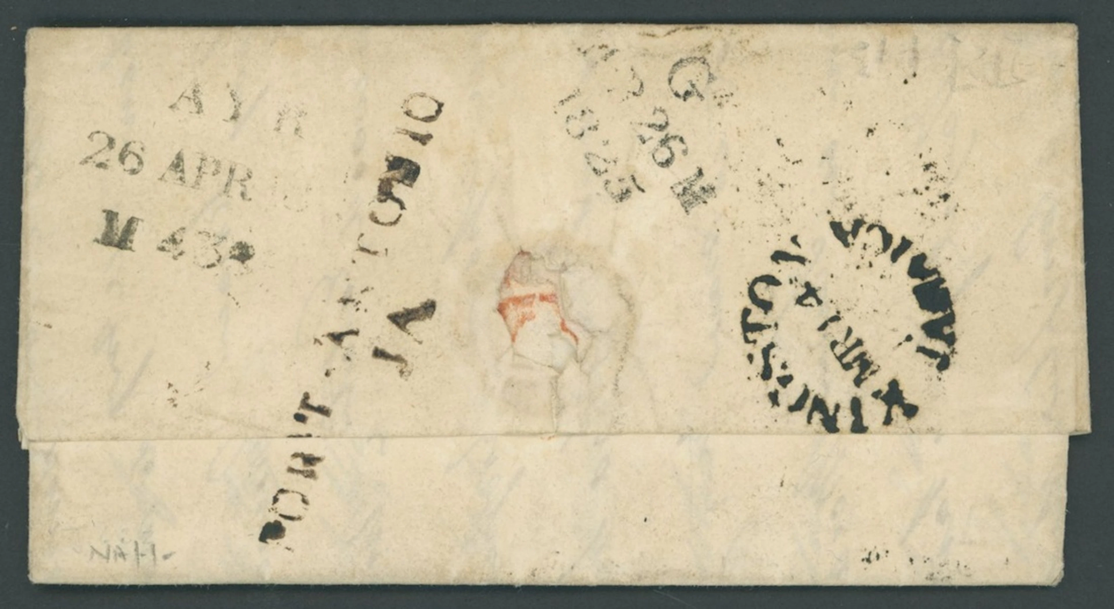 Jamaica The Post Town Straight-Line Handstamps 1825 (12 Mar.) entire