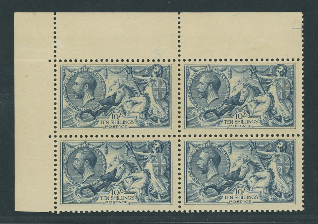 Great Britain King George V 1918-19 Bradbury Wilkinson 10/- blackish-blue
