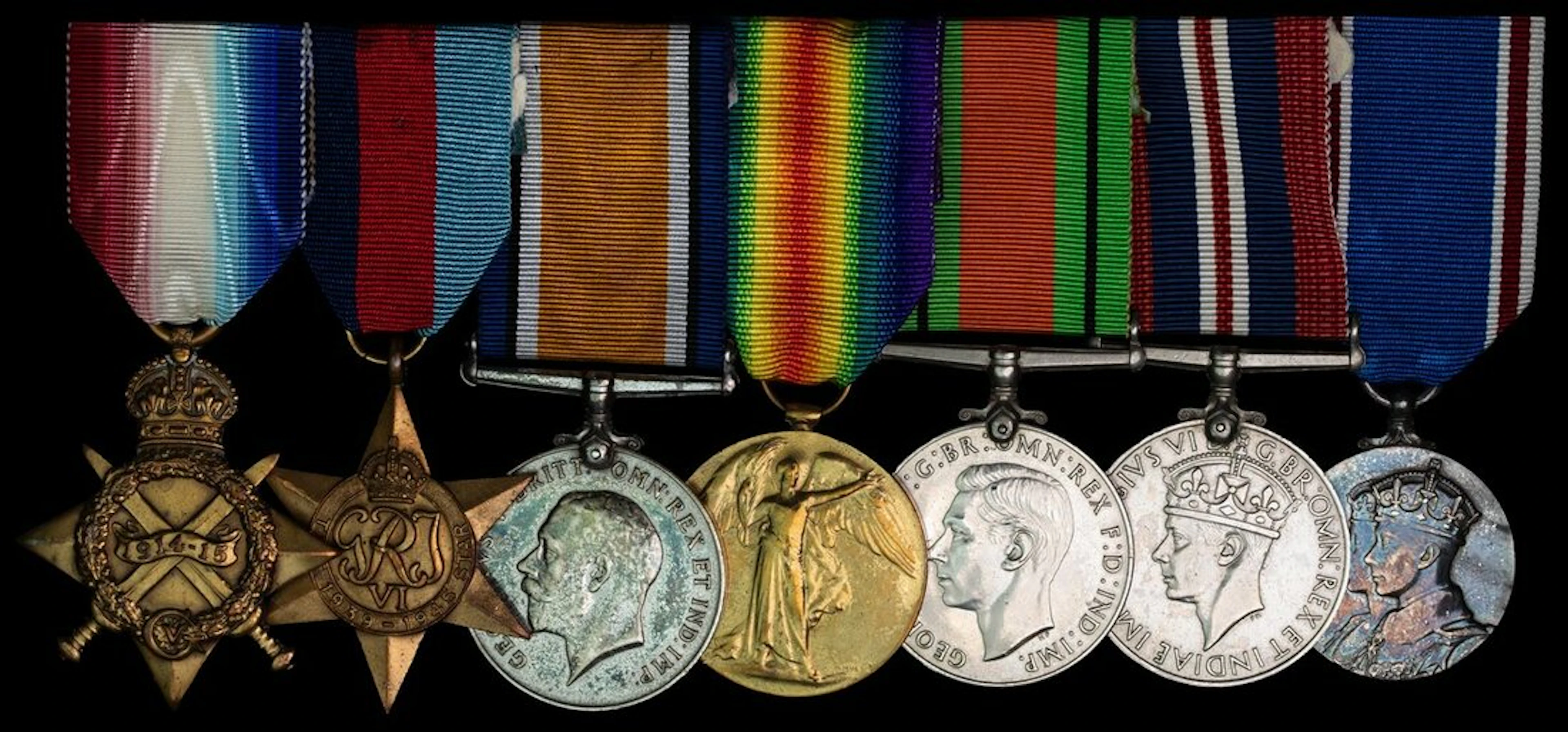 The campaign group of seven awarded to Brigadier G. F. Charles C.B.E.