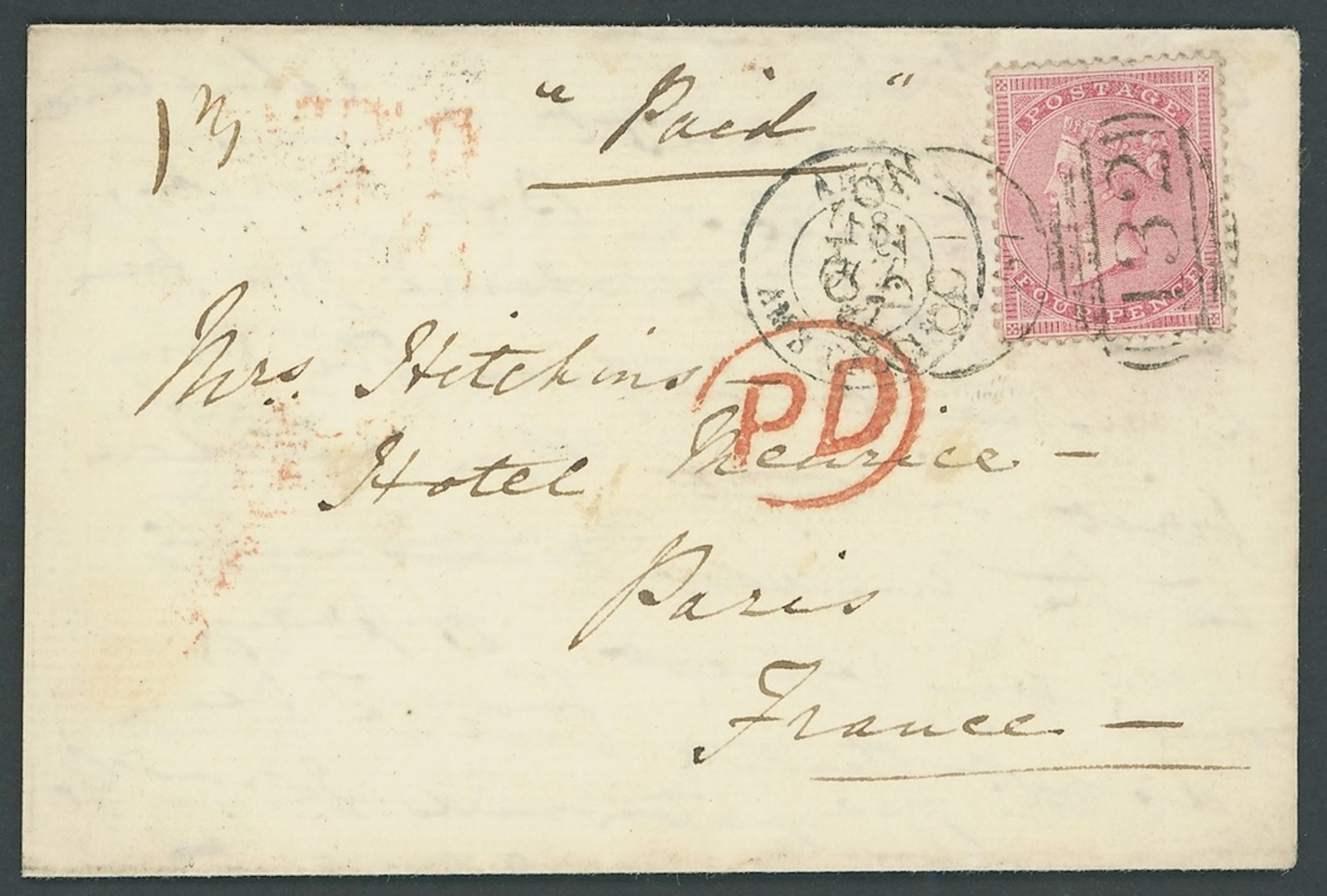 Great Britain 1857-77, nine envelopes/entire letters, all but one