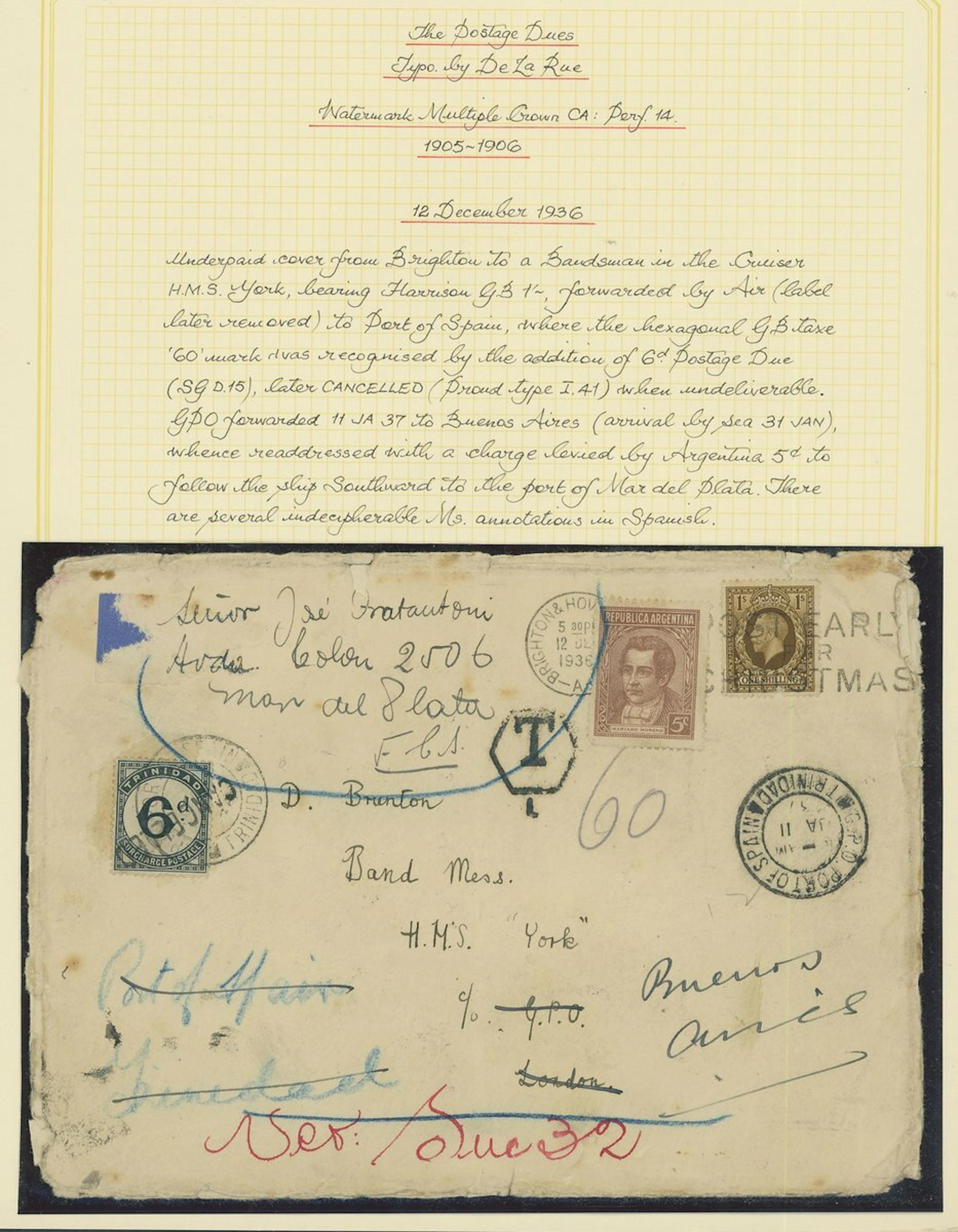 Trinidad and Tobago 1894-1936 group of covers and cancellations including