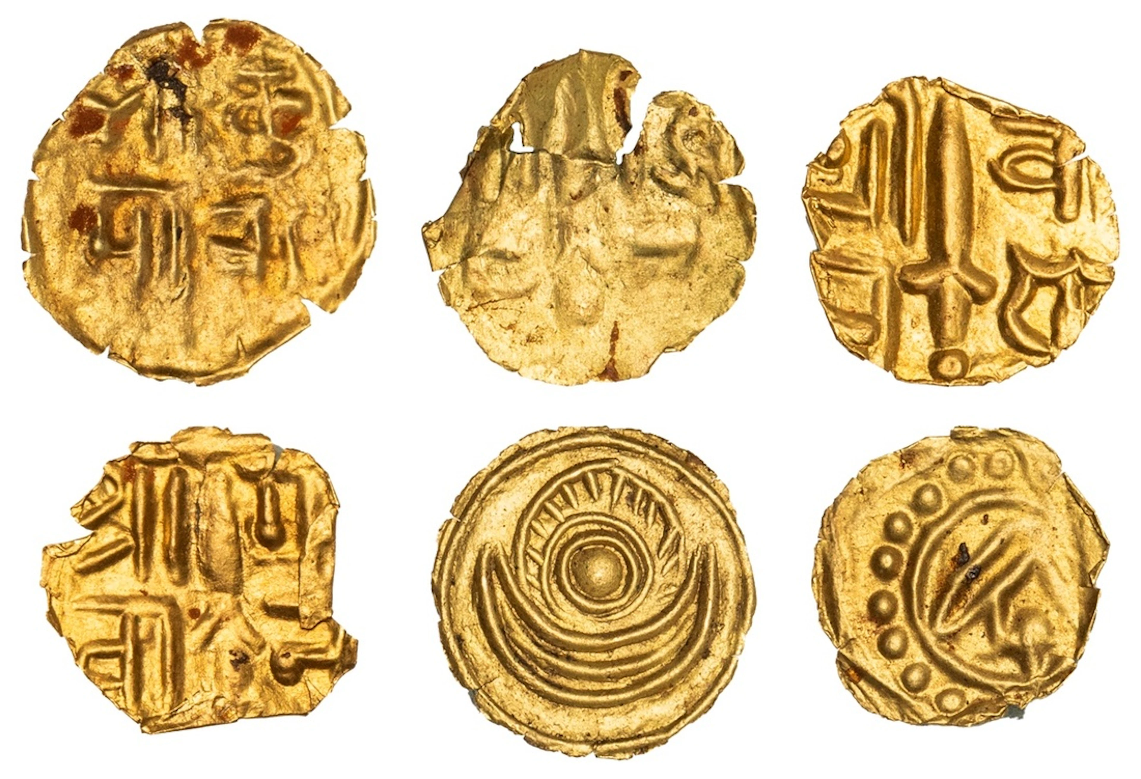 Nepal, Anonymous, gold Uniface Dam (4), undated, sword in centre and