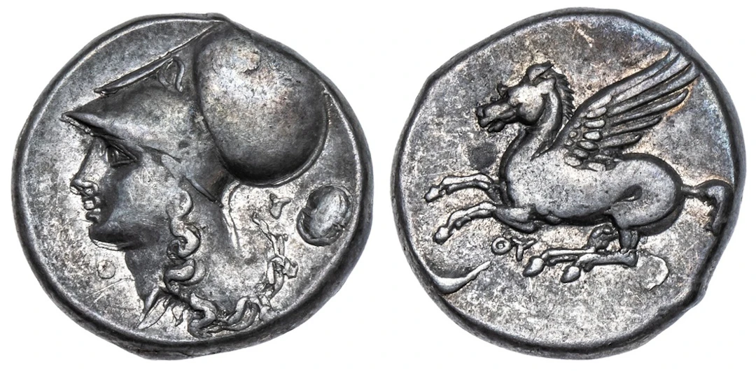 Akarnania, Tyrrheion, AR Stater, struck c. 350-300 BC, Pegasos flying