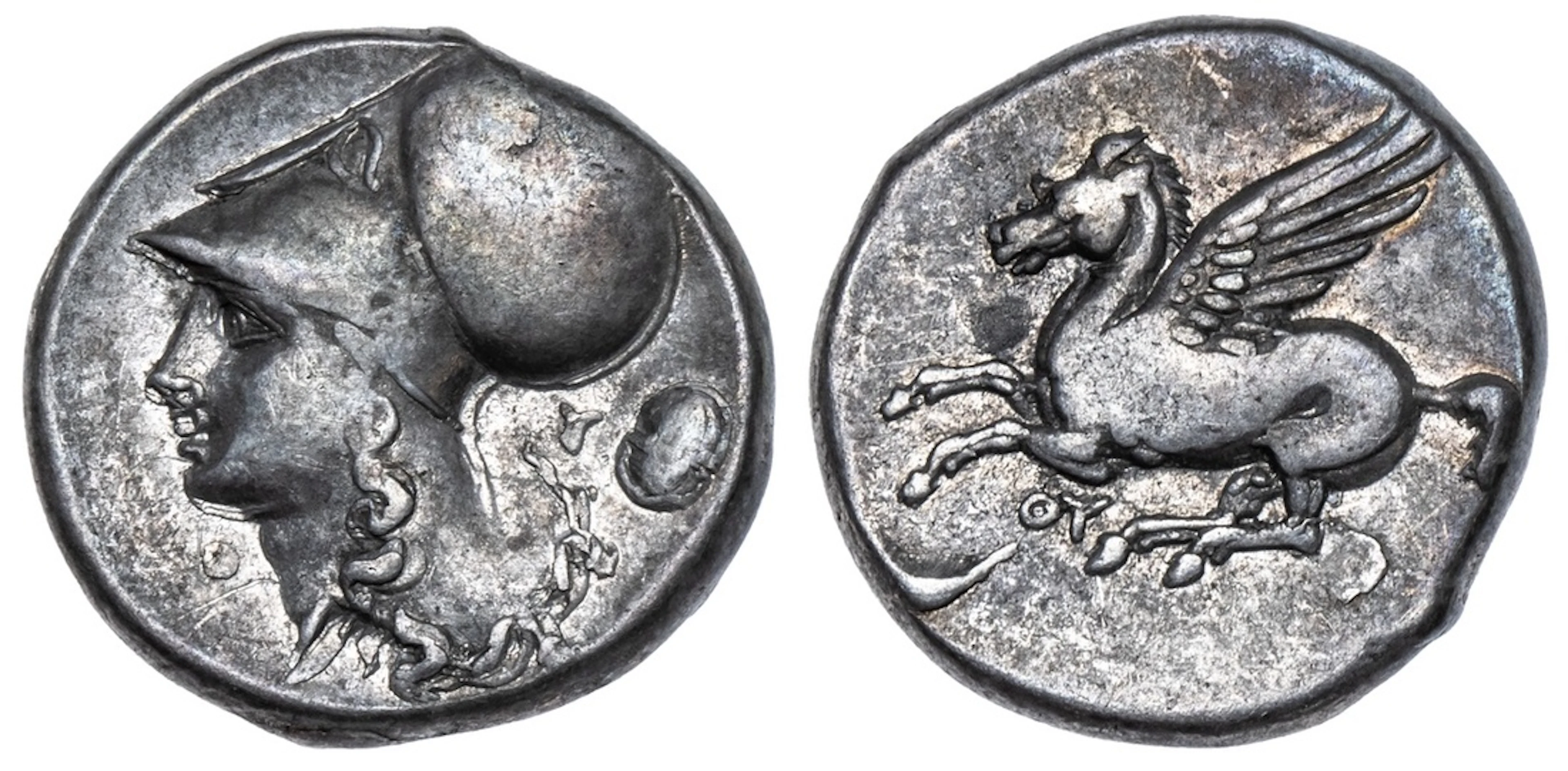 Akarnania, Tyrrheion, AR Stater, struck c. 350-300 BC, Pegasos flying