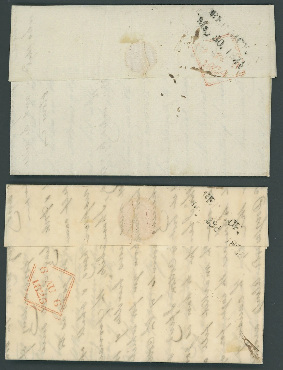 British Guiana 1824 (30 May) and 1825 (22 May) entires ex "The McCalmont"