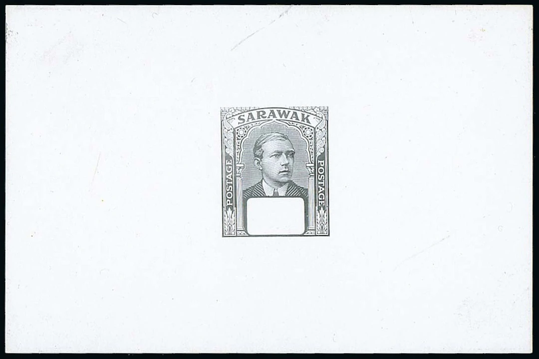 Sarawak 1918 Sir Charles Vyner Brooke Die Proofs Master with blank