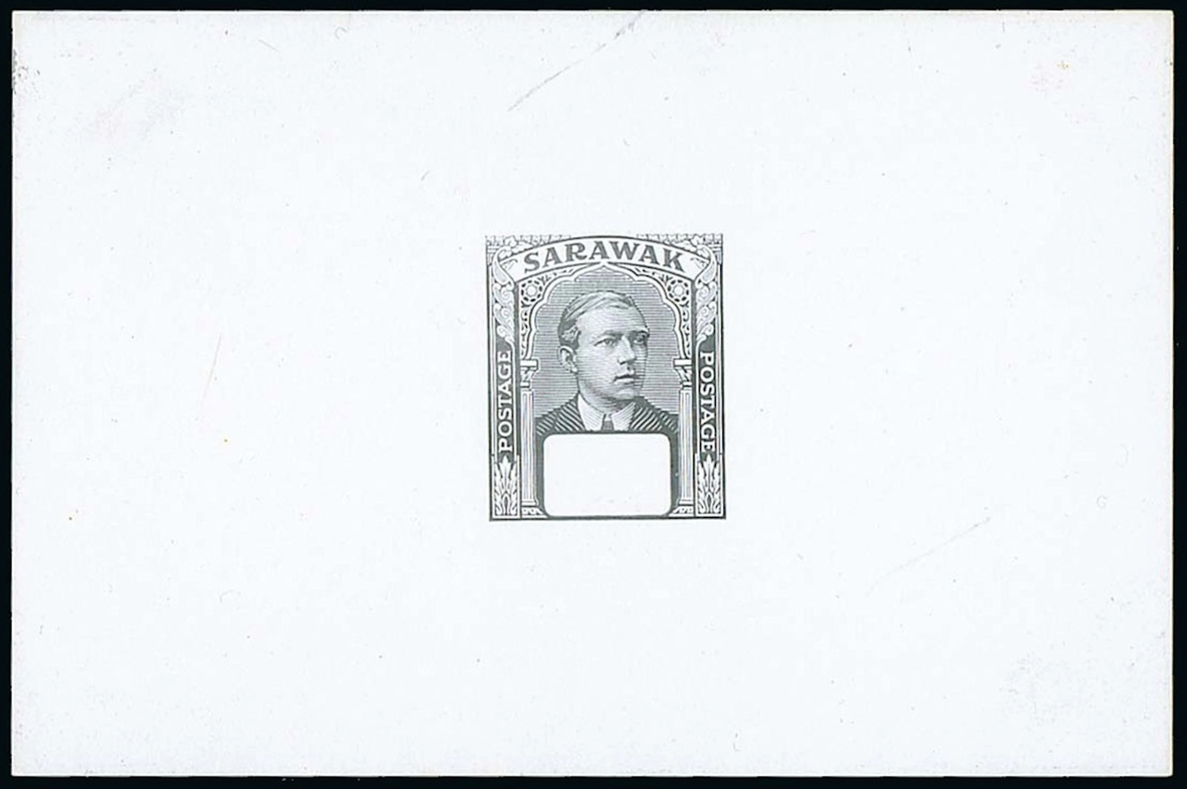 Sarawak 1918 Sir Charles Vyner Brooke Die Proofs Master with blank