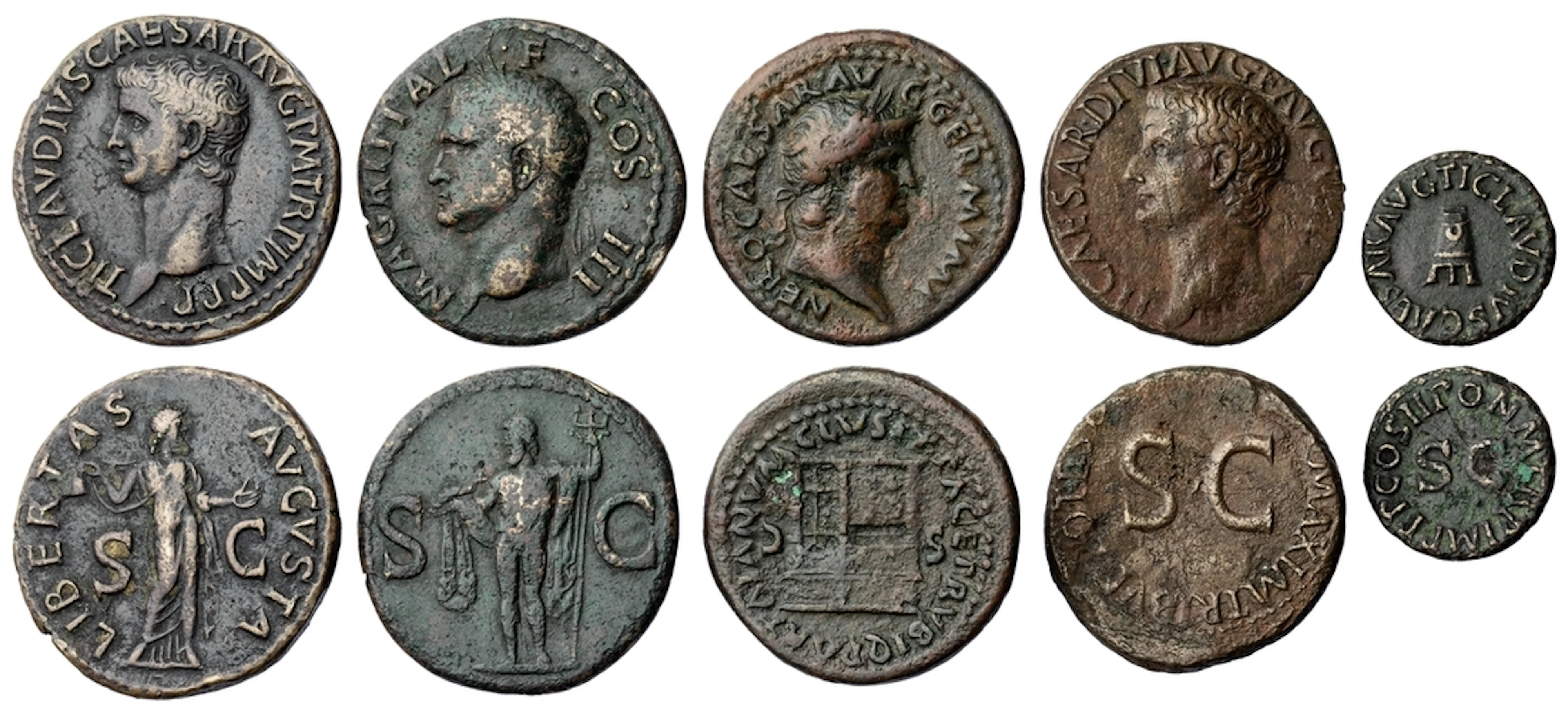 Roman Empire, a Group of Julio-Claudian Bronze (5): i) Agrippa, struck