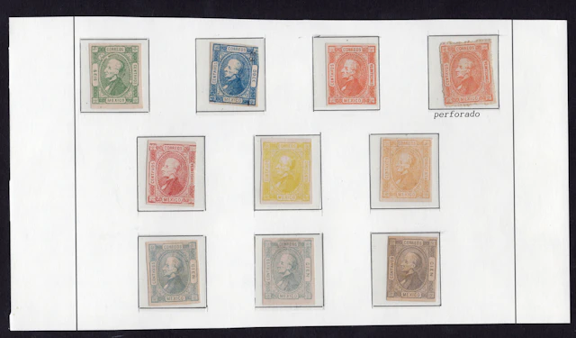 1856-1883 Classic Period 1872, "Hidalgo", group of 18 plate proofs