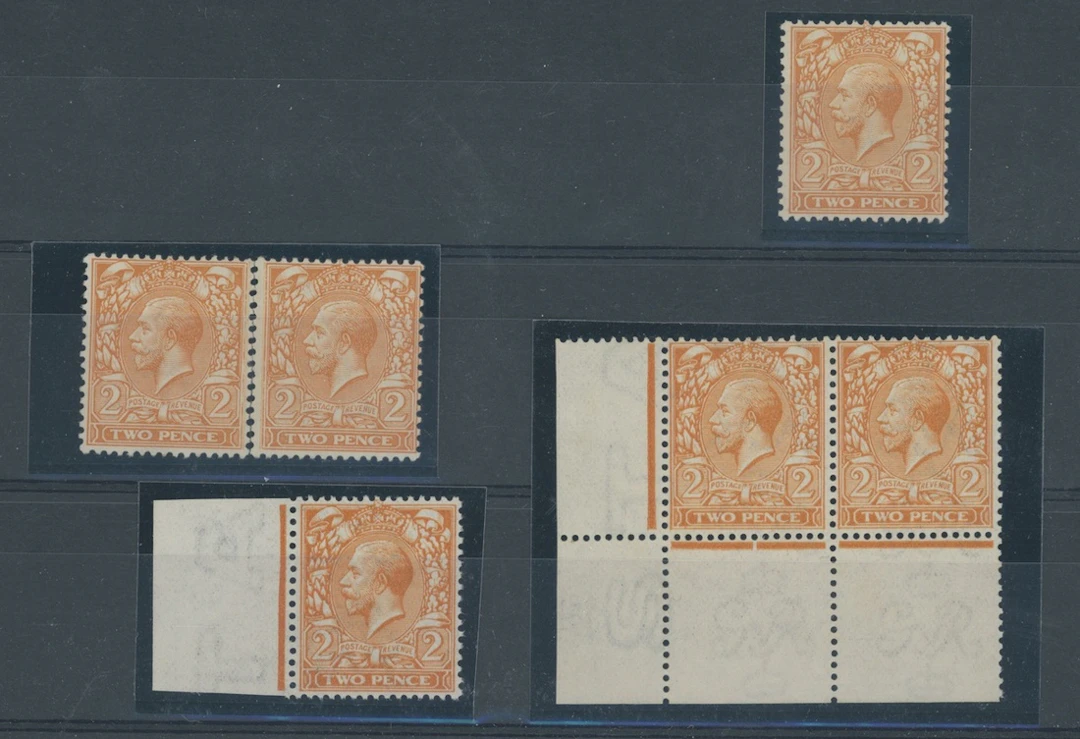Great Britain King George V 1912-24, Watermark Simple Cypher A 2d.