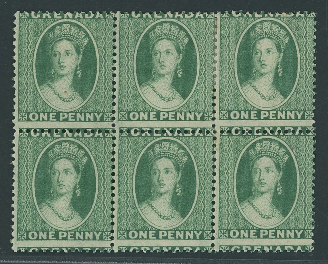 Grenada Issued Stamps 1875 (Dec.) watermark Large Star, perf 14, 1d.