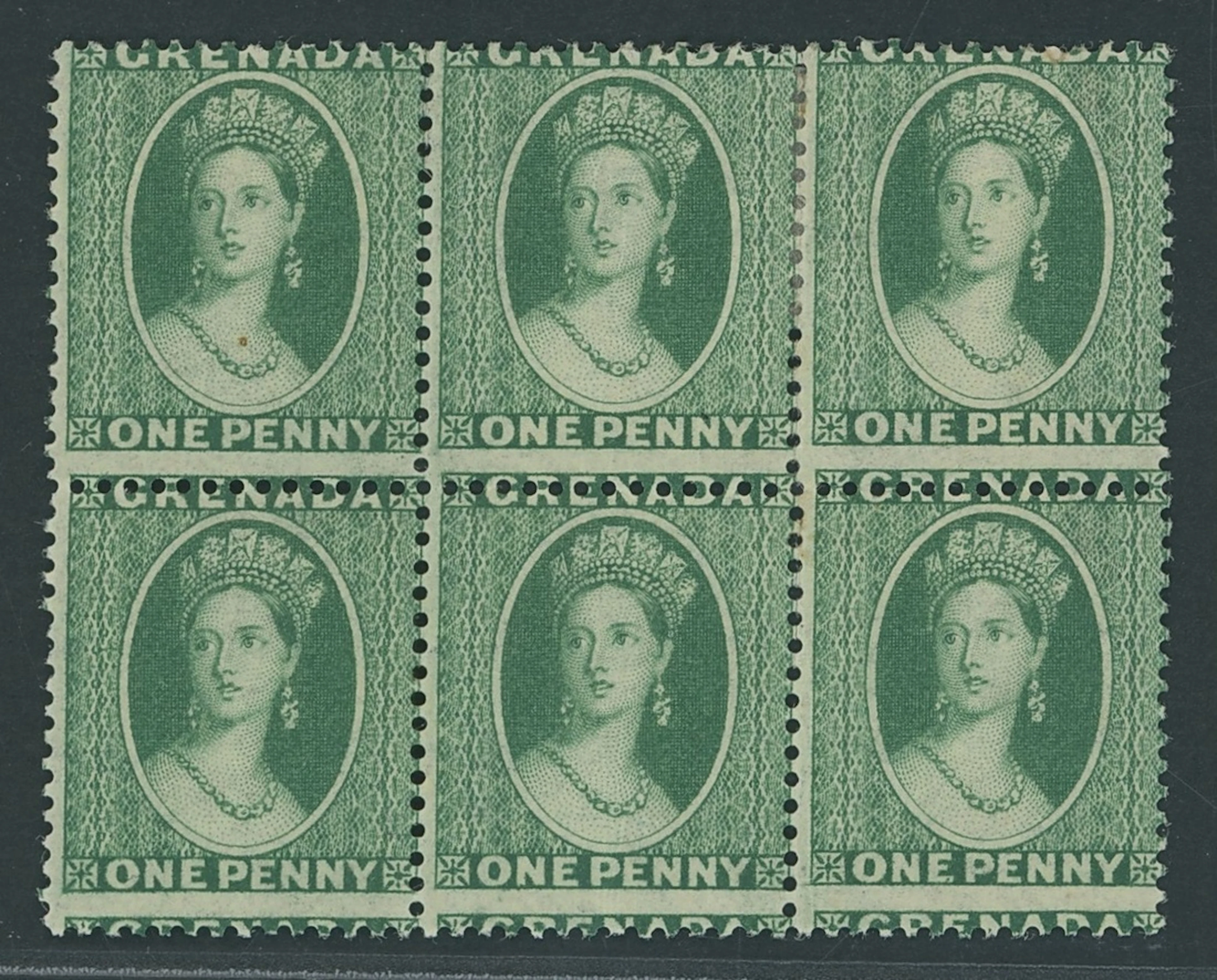Grenada Issued Stamps 1875 (Dec.) watermark Large Star, perf 14, 1d.