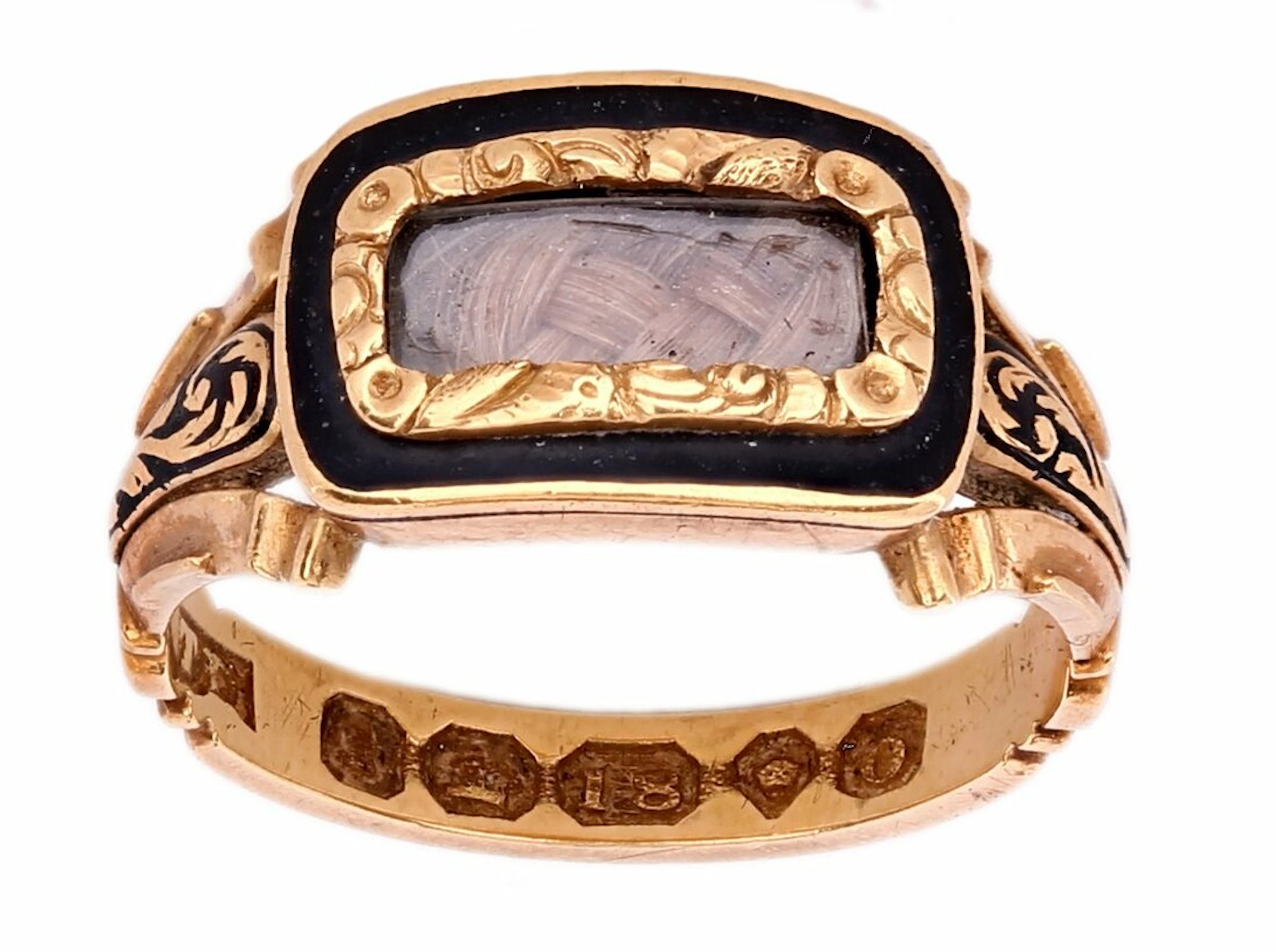 Georgian gold and enamelled Mourning Ring in memory of Rear-Admiral