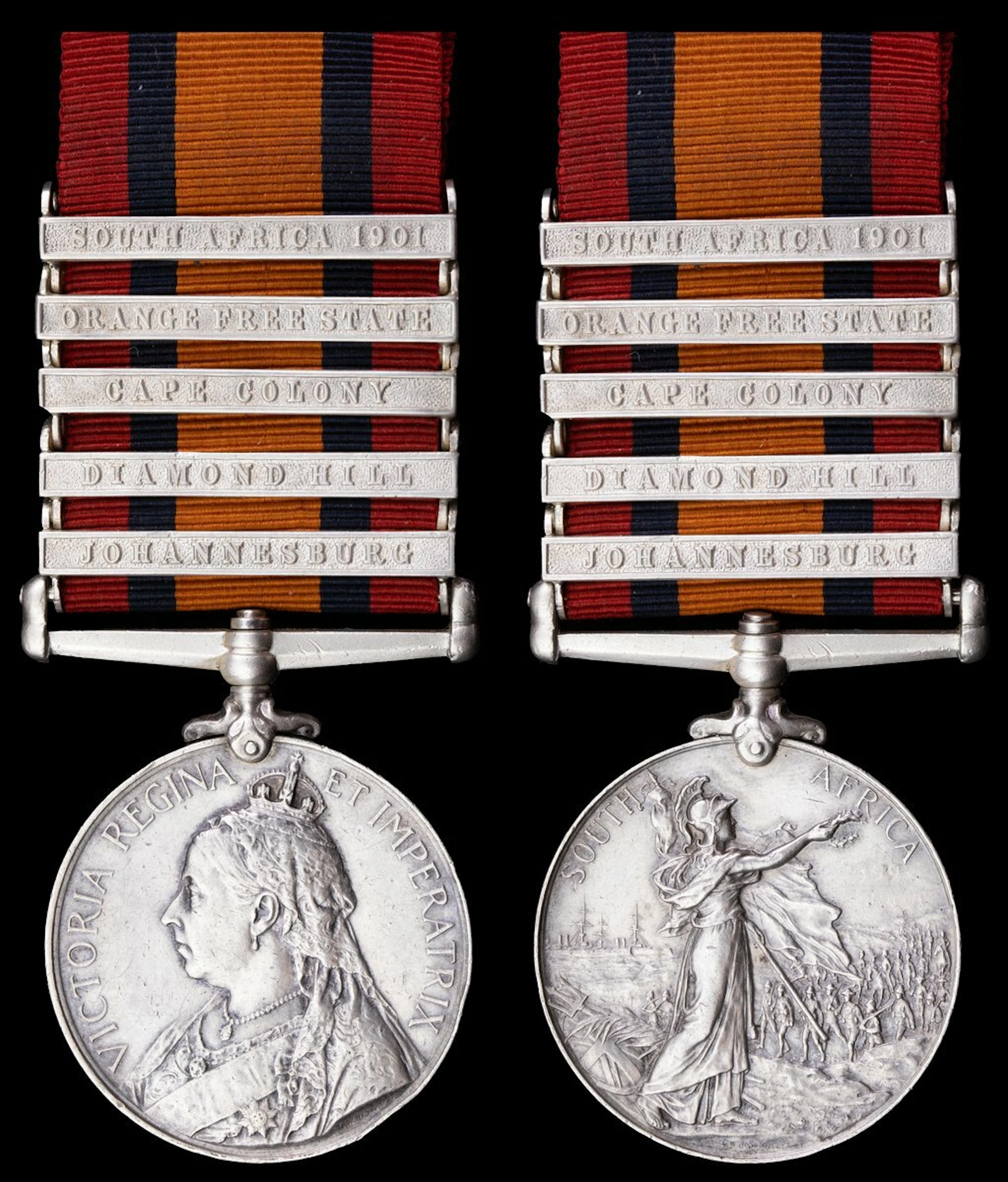 Queen's South Africa 1899-1902, 5 clasps, Johannesburg, Diamond Hill